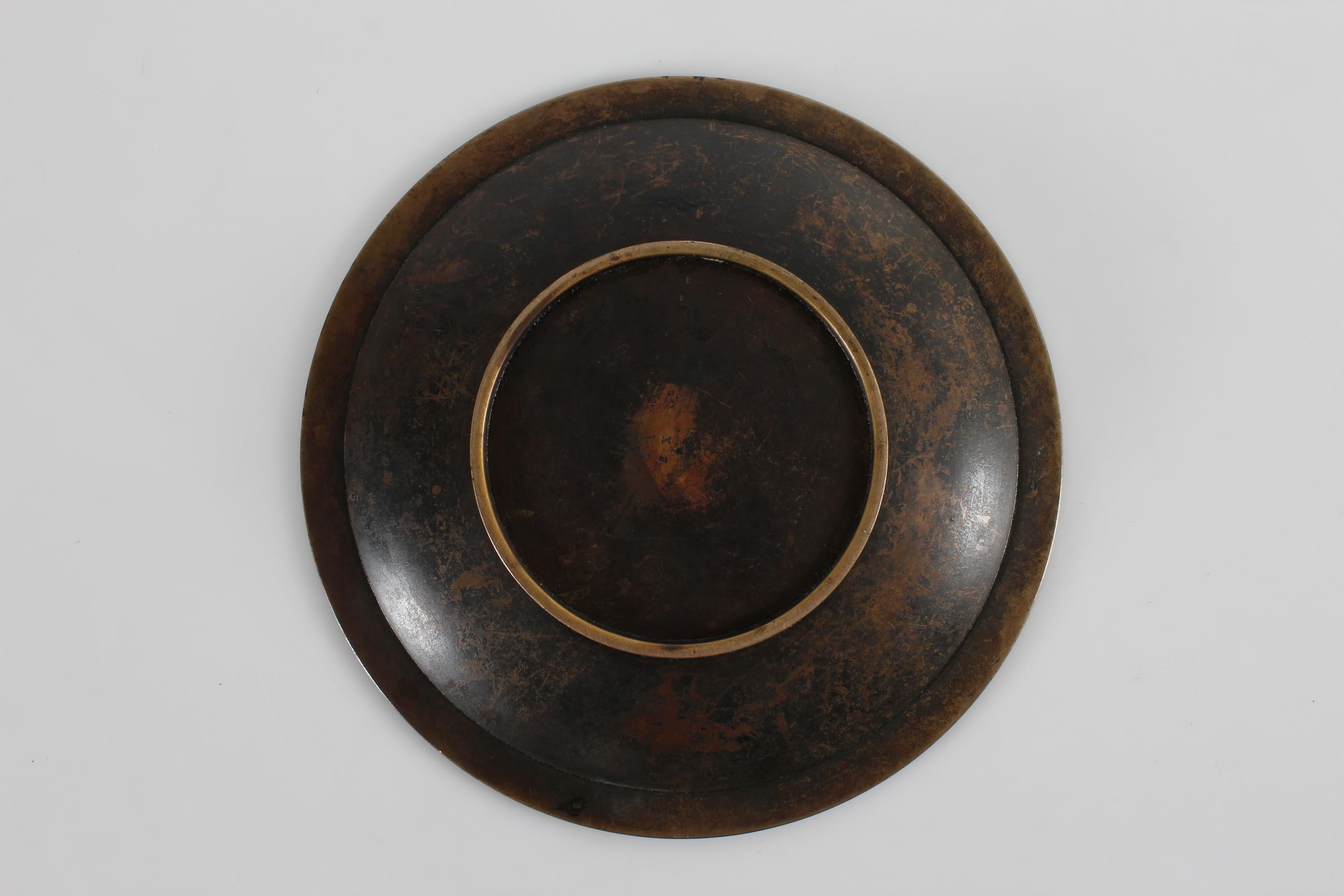Bronze Plat décoratif danois Art Decoro Just Andersen en bronze à patine Brown, années 1930 en vente