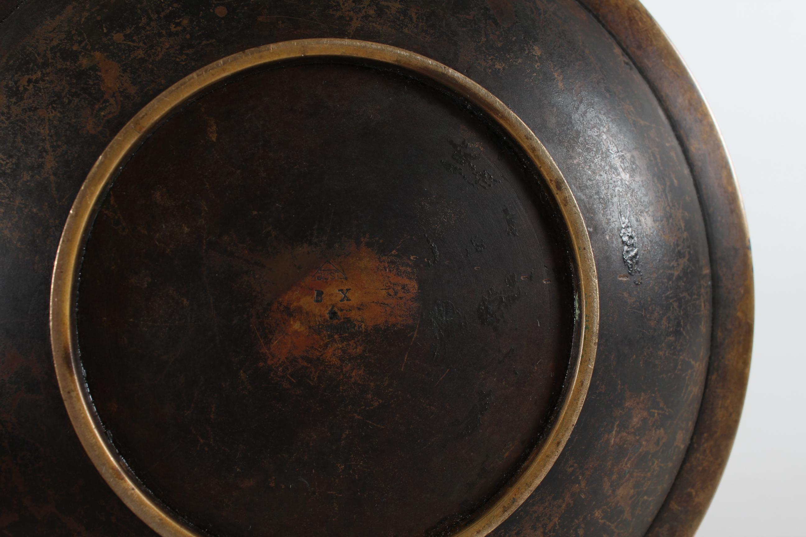 Plat décoratif danois Art Decoro Just Andersen en bronze à patine Brown, années 1930 en vente 1