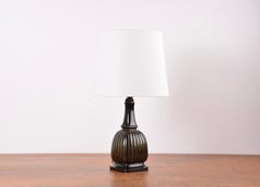 Danish Art Deco Just Andersen Table Lamp in Disco Metal with Shade, 1930s