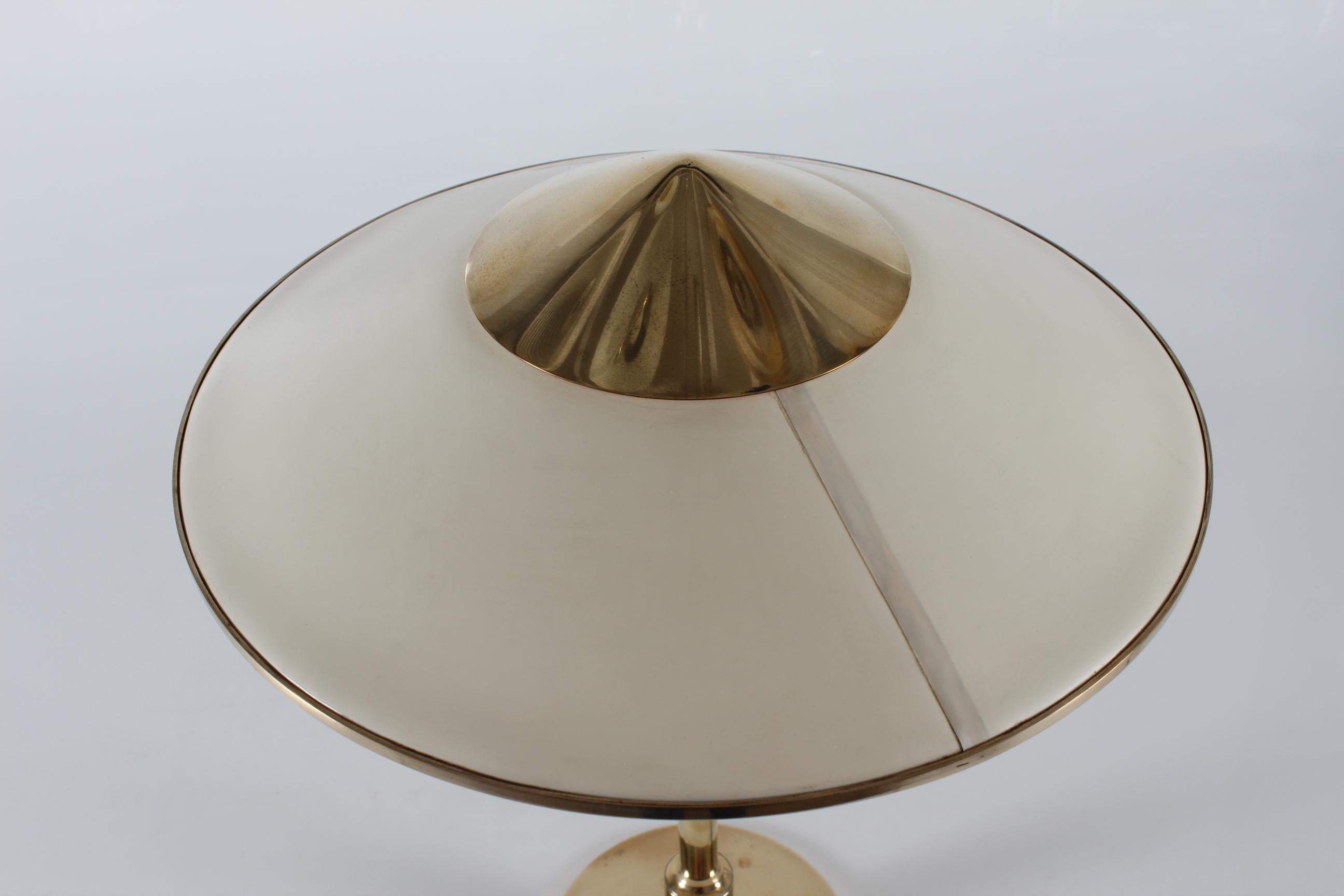 Danish Art Deco Kongelys Brass Lamp Niels Thykier Early Version Fog & Mørup 1930 3
