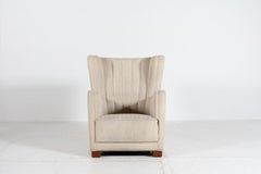 Dänischer Art Deco Großer Sessel, Helle Wolle Fritz Hansen Stil 1930s