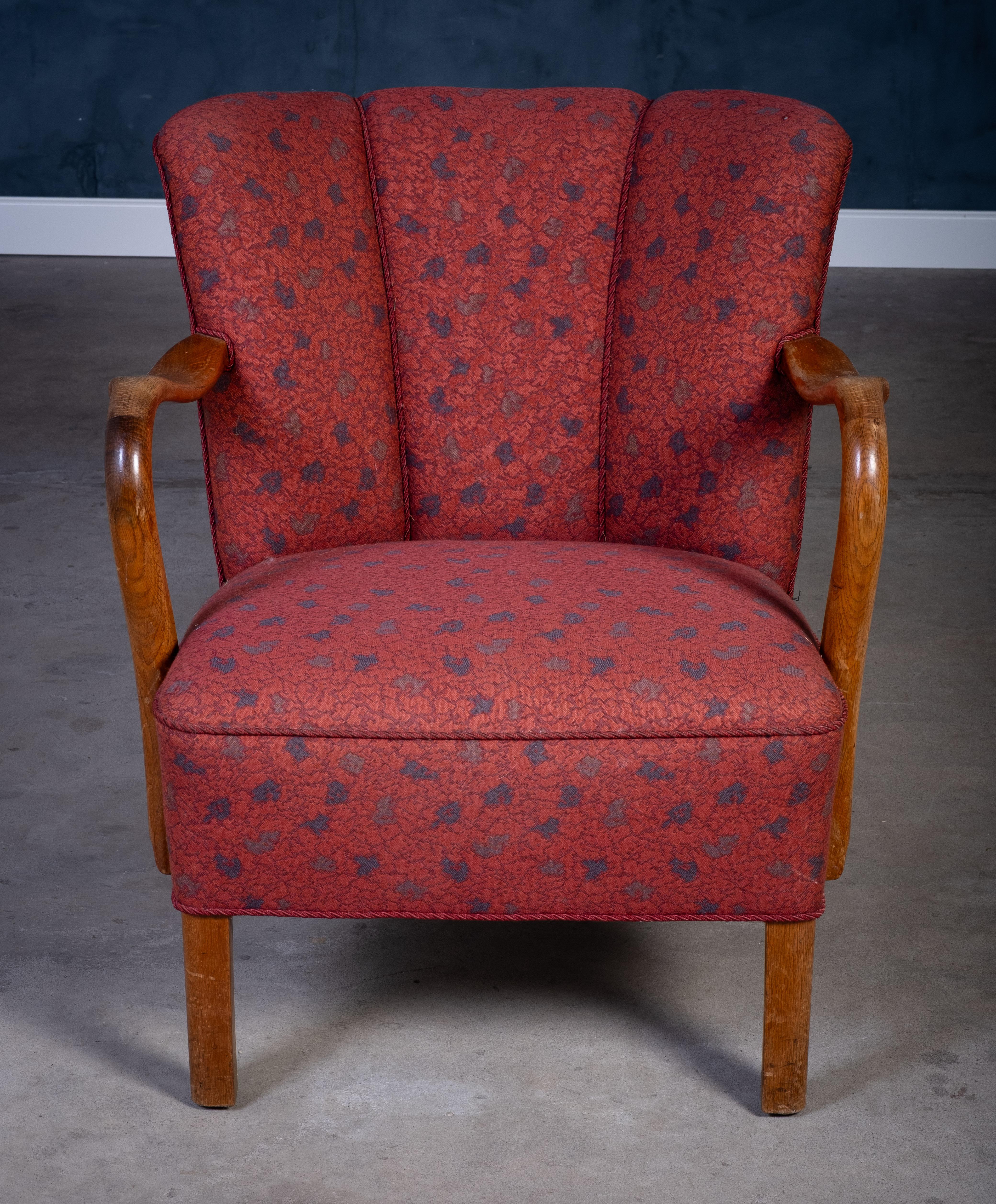 Danois Chaise longue danoise Art déco attribuée à Viggo Boesen, années 1950 en vente