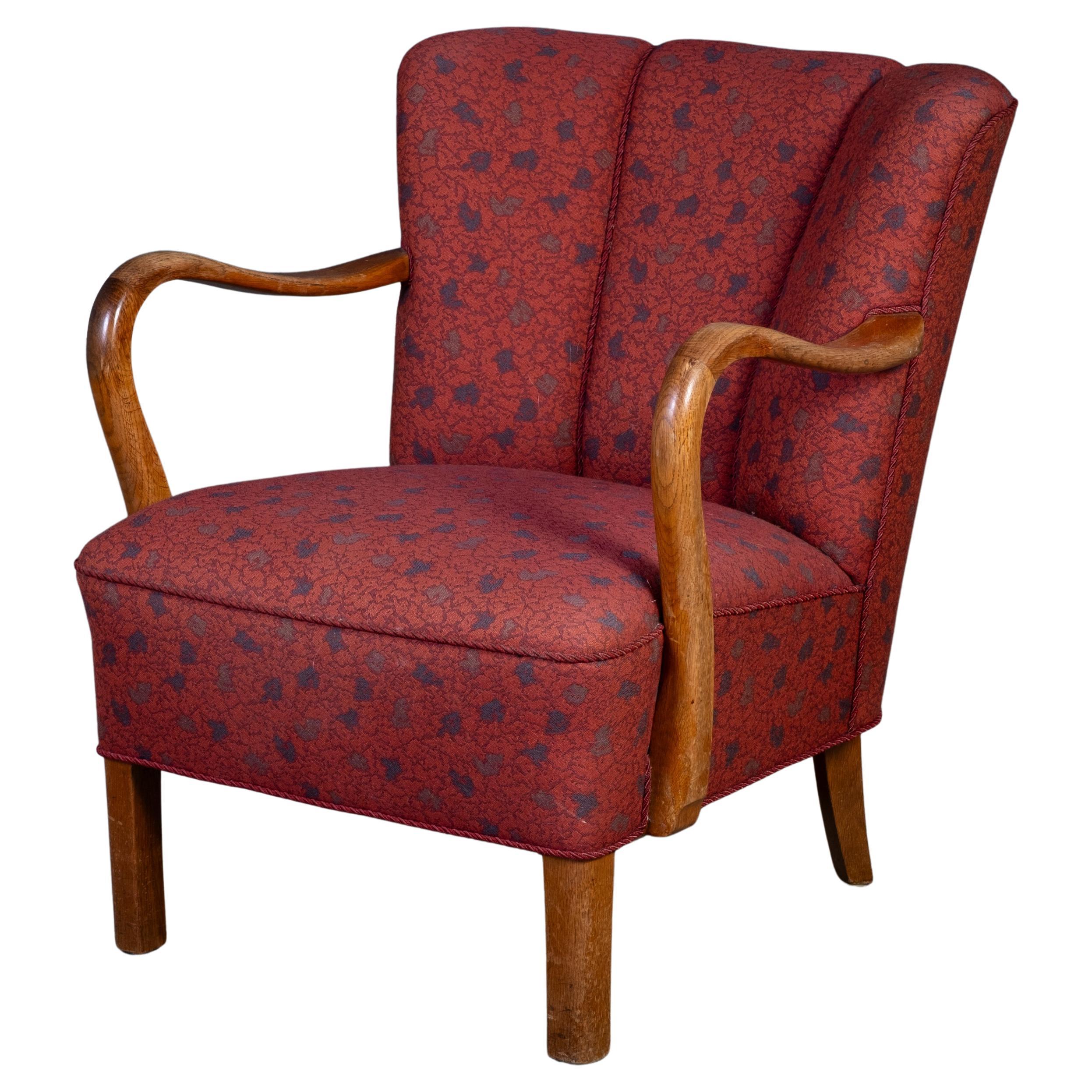 Sedia da salotto danese Art Deco attribuita a Viggo Boesen, anni
50