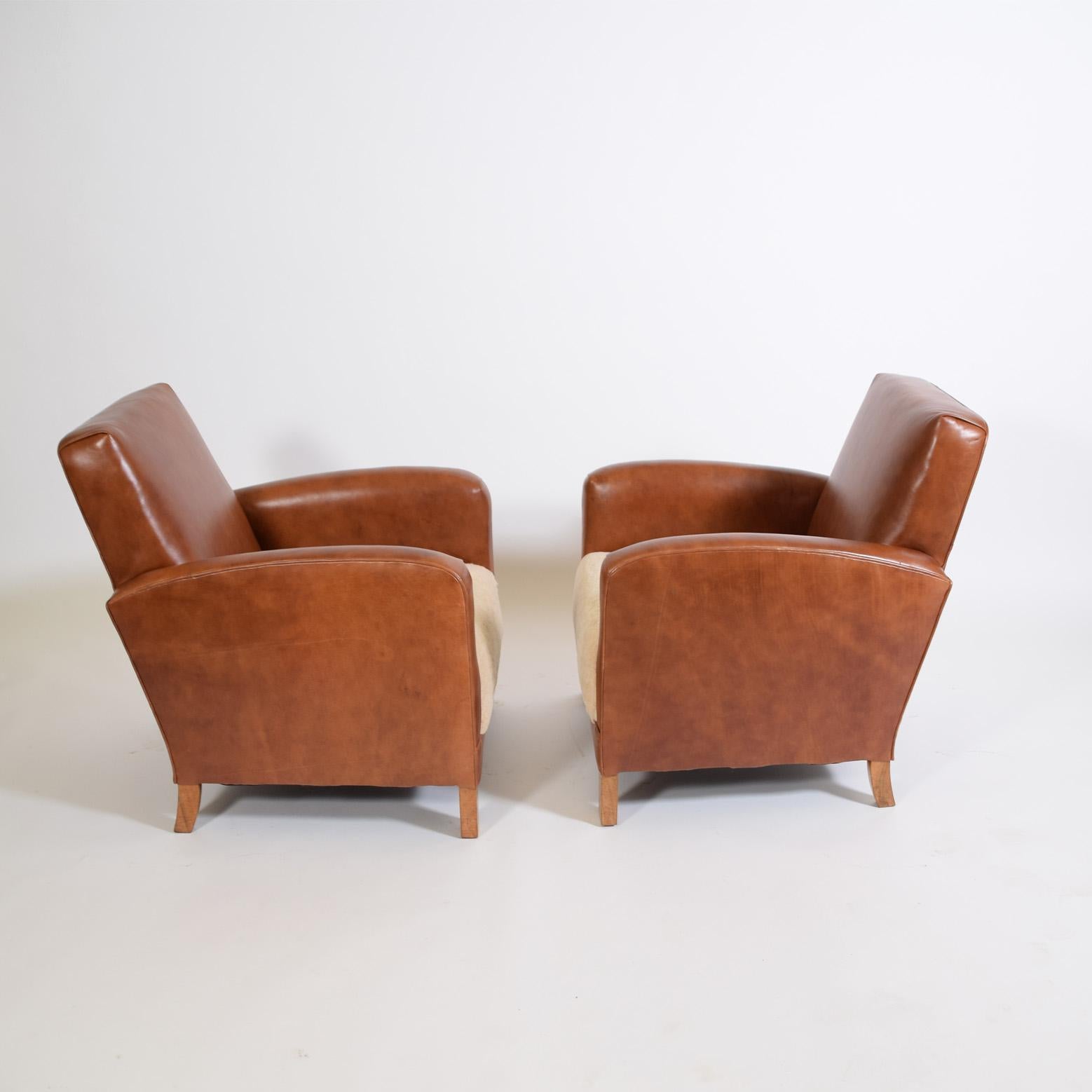 Danish Art Deco Lounge Chairs 1930's In Good Condition For Sale In Hudson, NY