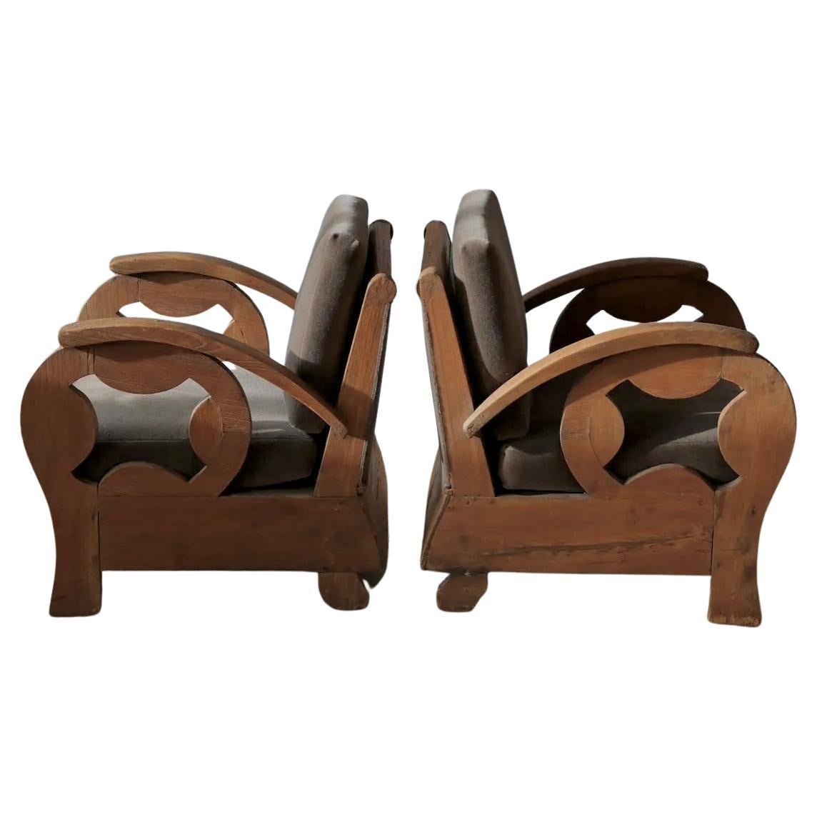 Danish Art Deco Lounge Chairs in Mohair en venta