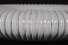 Danish Art Deco Michael Andersen Large Ribbed Bowl with White Glaze, 1930s-1940s