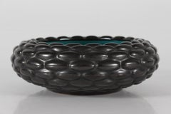 Danish Art Deco Michael Andersen & Søn Budding Style Bowl Black & Turquoise