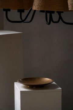 Art Decó danés, cuenco de bronce patinado de Just Andersen, "Just B-2025 DINAMARCA"