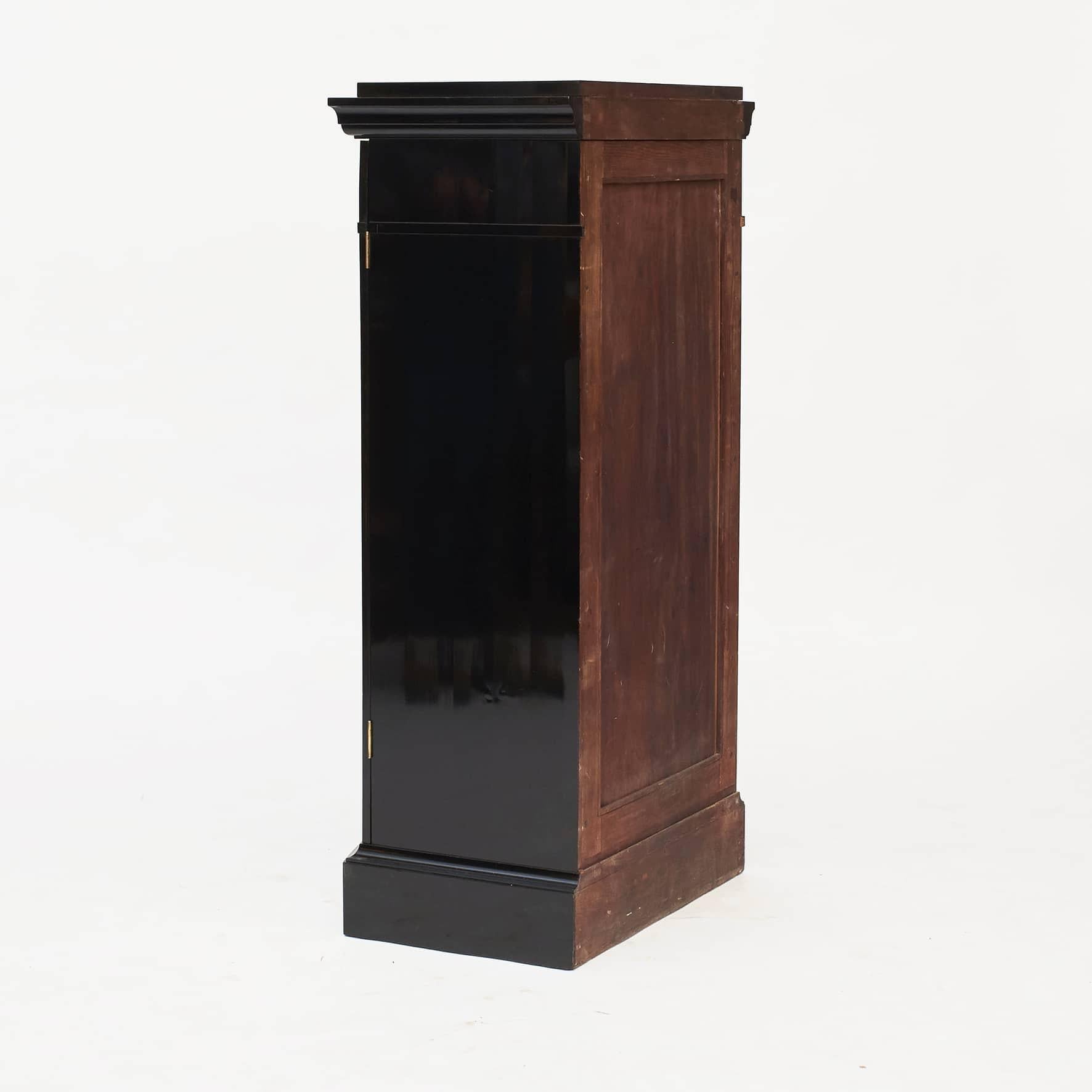 Danish Art Deco Pedestal Cabinet in Ebonized Mahogany For Sale 7