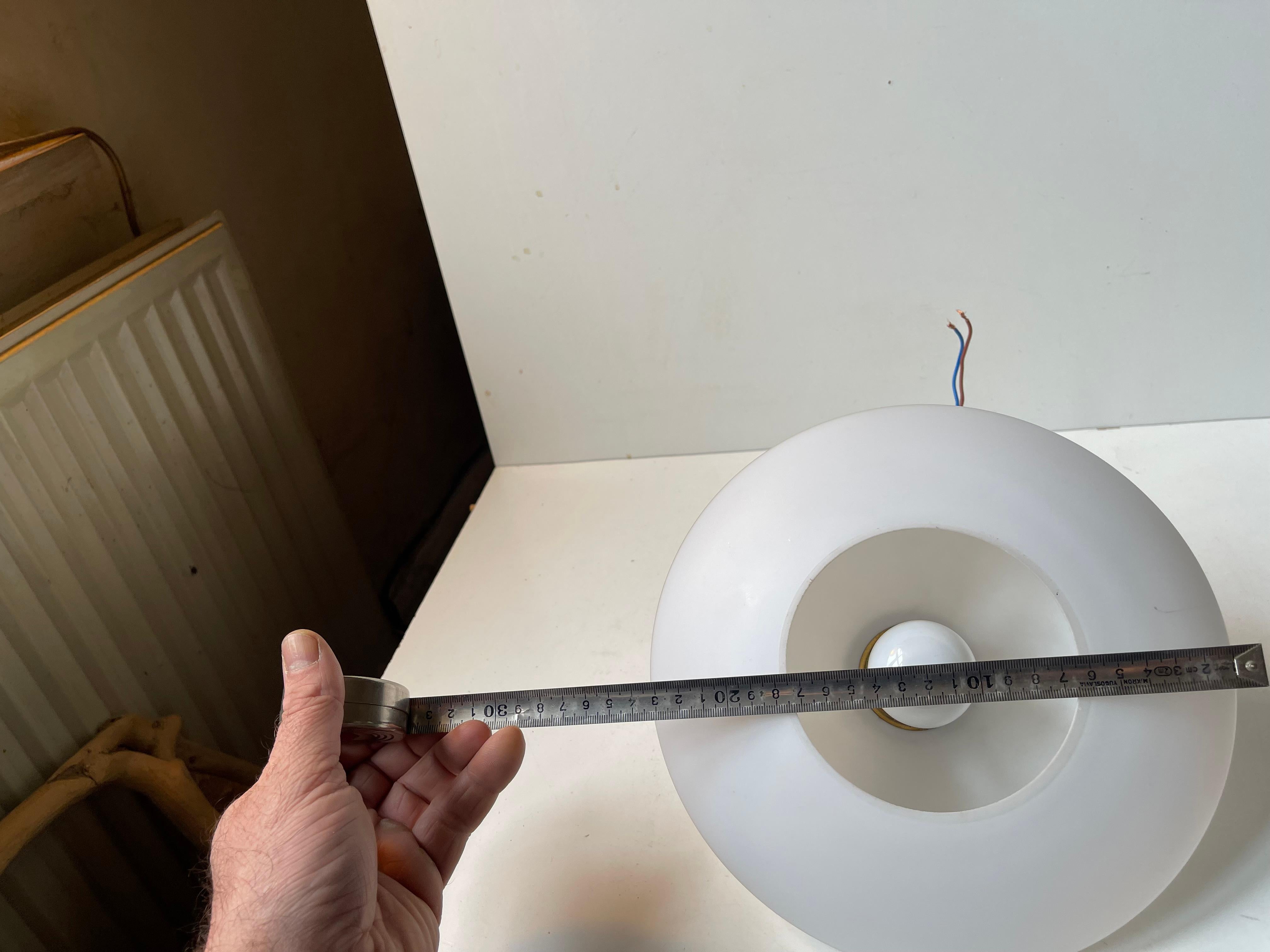 Danish Art Deco Pendant Lamp in White Opaline Glass, 1930s For Sale 3