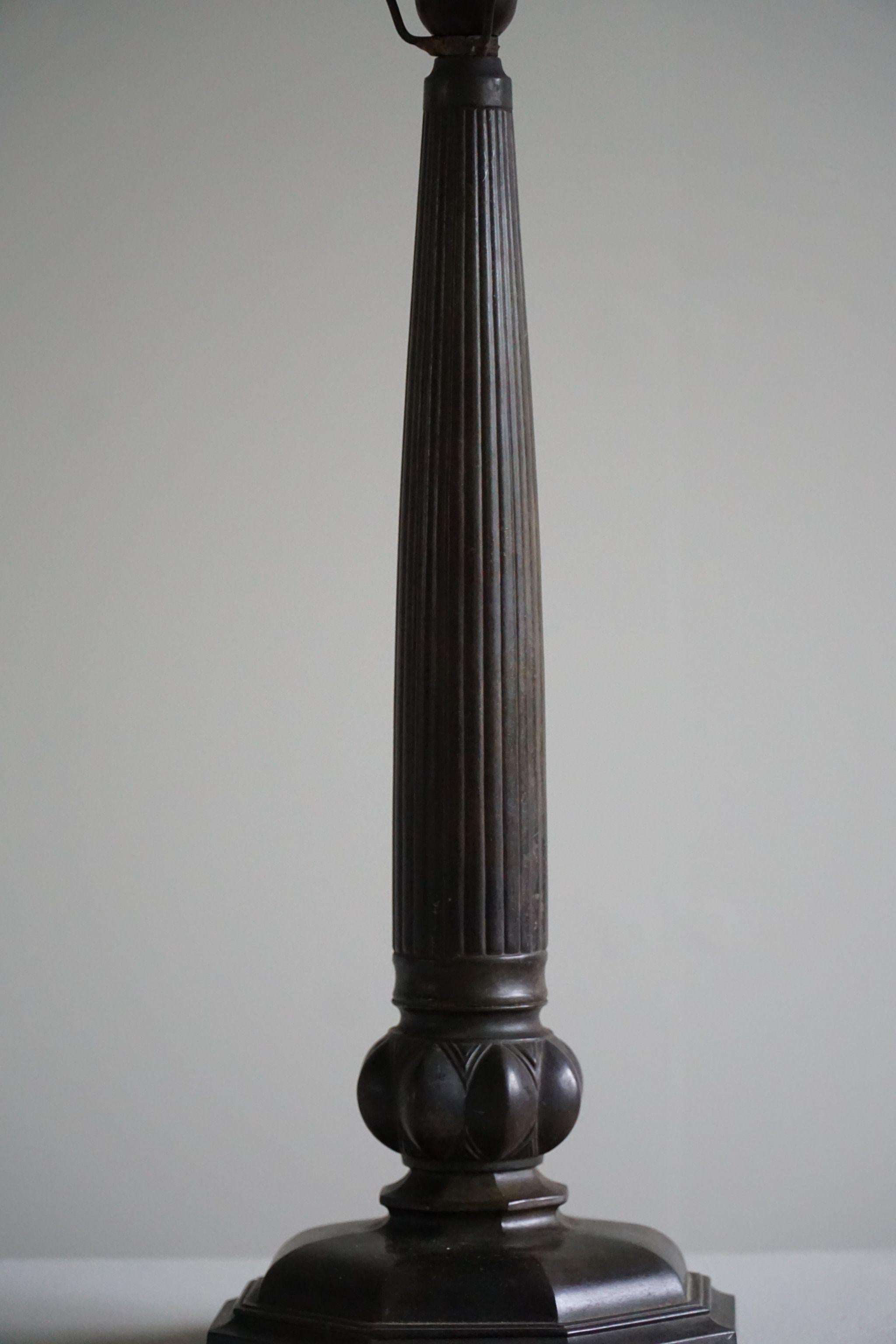 Rara lámpara de mesa Art Decó danesa de Just Andersen en Diskometal, Modelo 2288, 1920 en venta 3