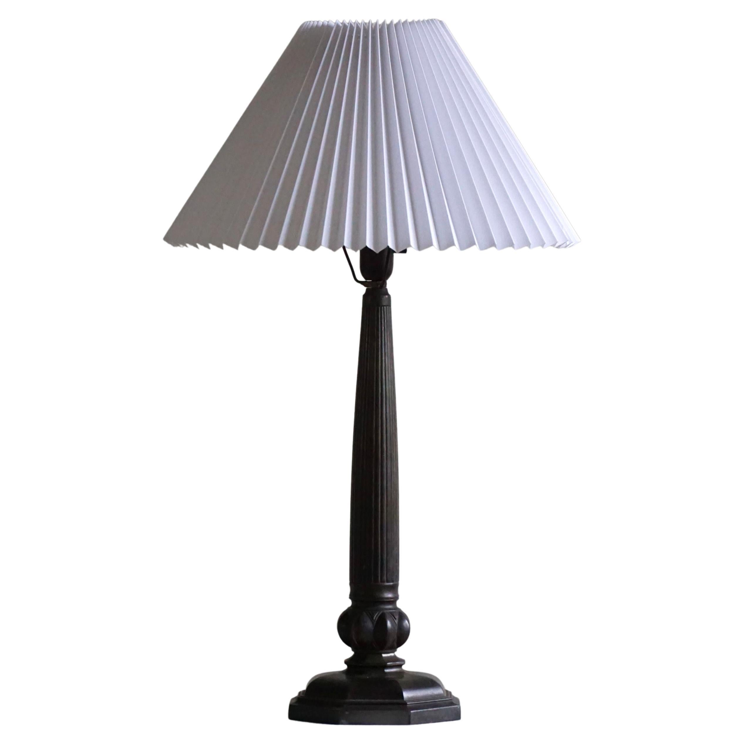 Danish Art Deco Rare Table Lamp by Just Andersen in Diskometal, Model 2288, 1920 For Sale