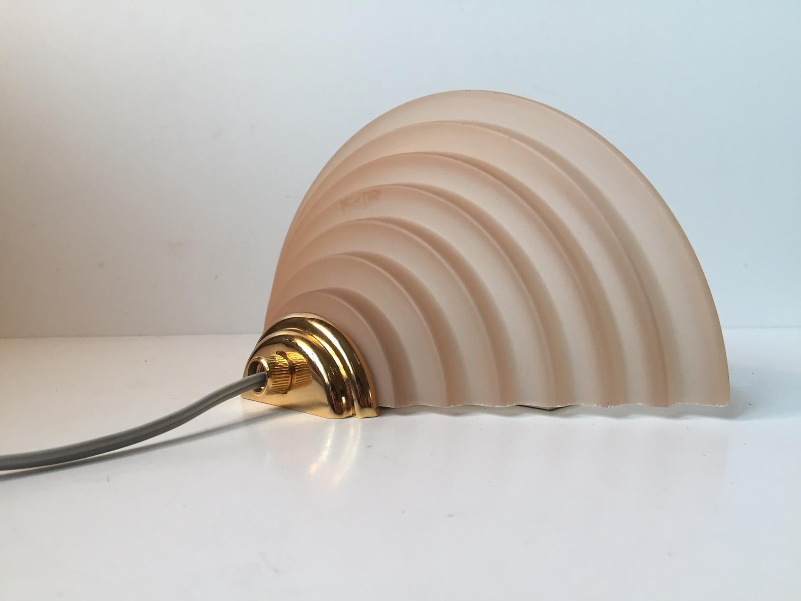 Danish Art Deco Revival Rosé Glass Sconce from EL-Light, 1970s In Good Condition In Esbjerg, DK