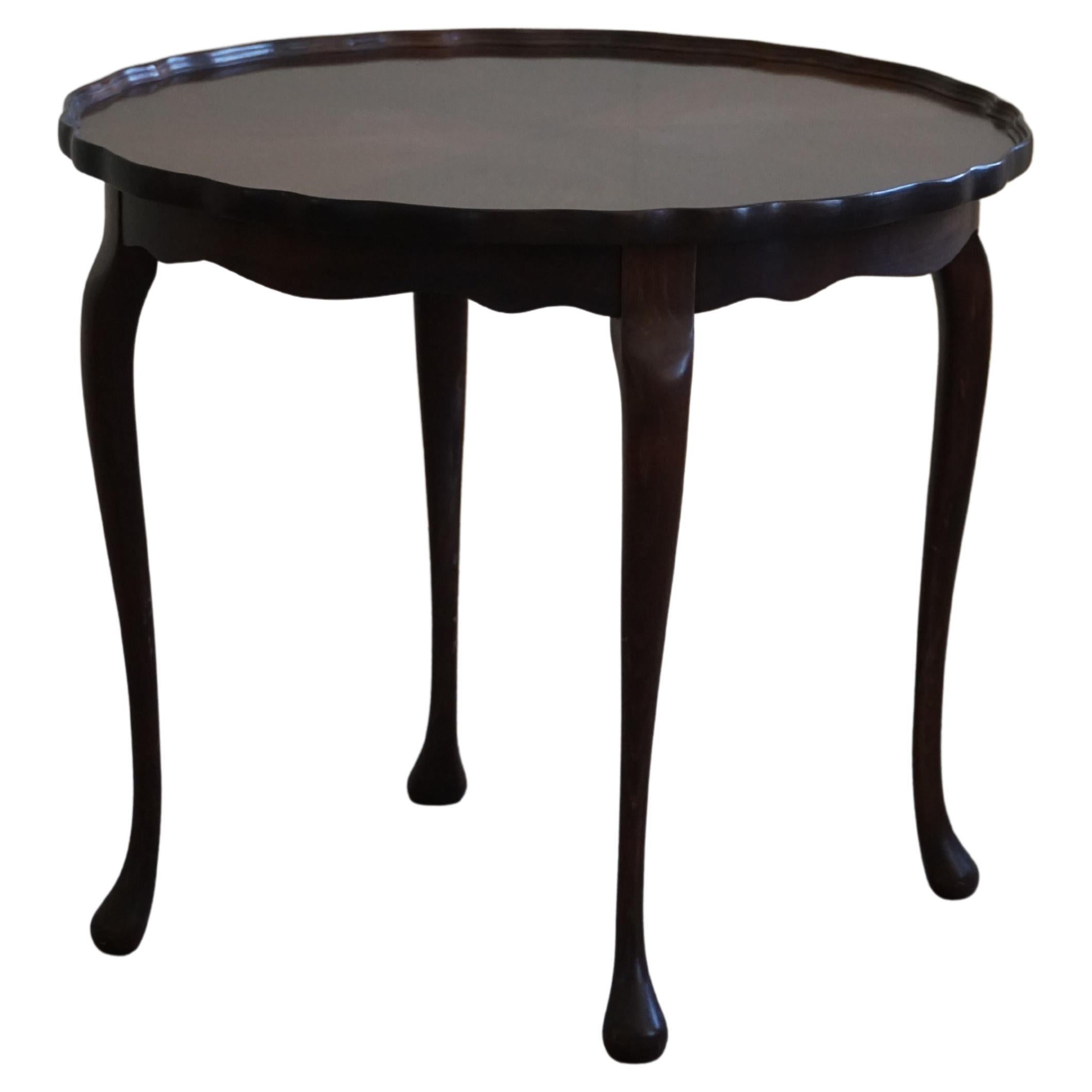 Danish Art Deco Side Table / Coffee Table in Stained Beech, 1940s For Sale