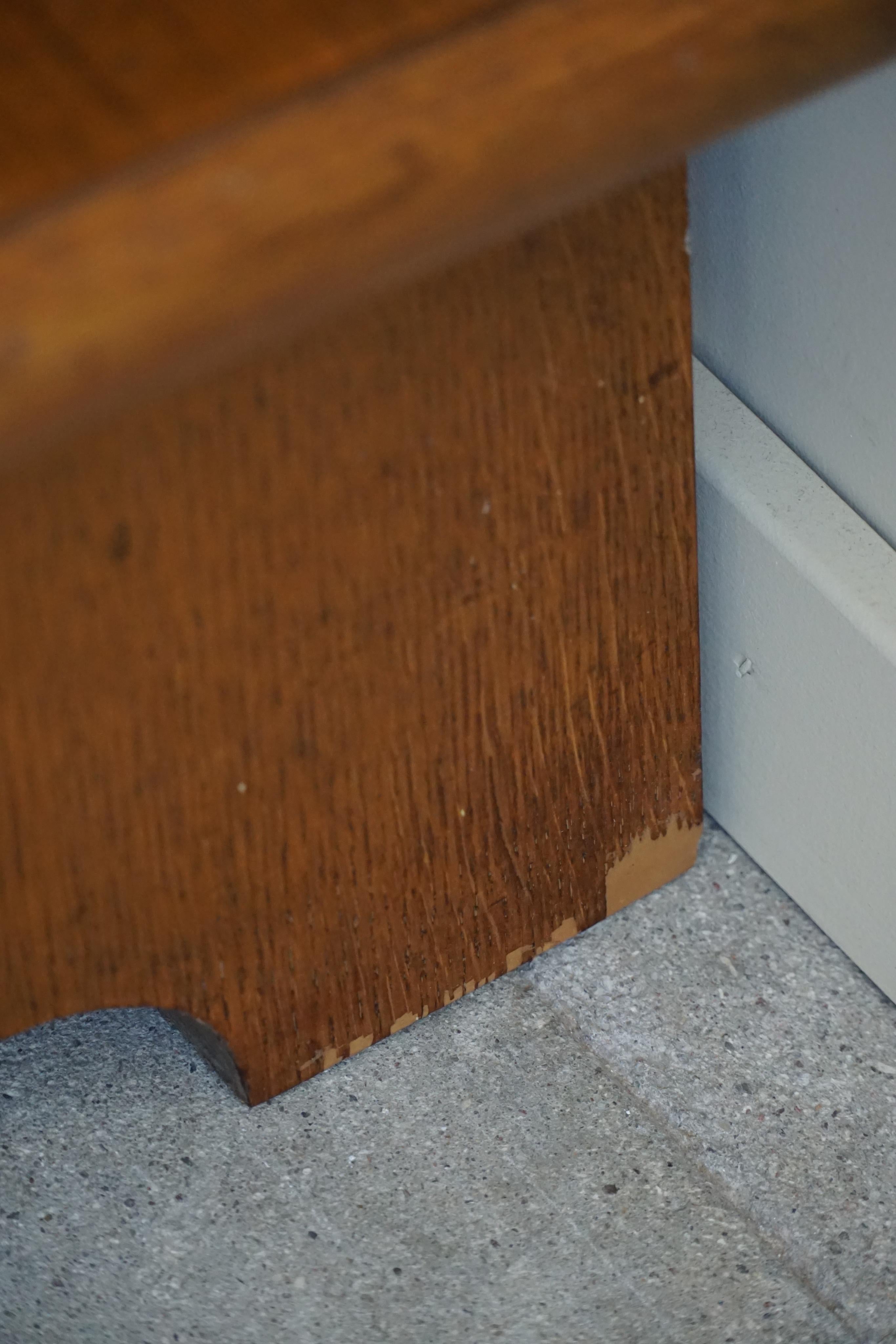 Danish Art Deco Sideboard Credenza in Solid Oak, Early 20th Century For Sale 1