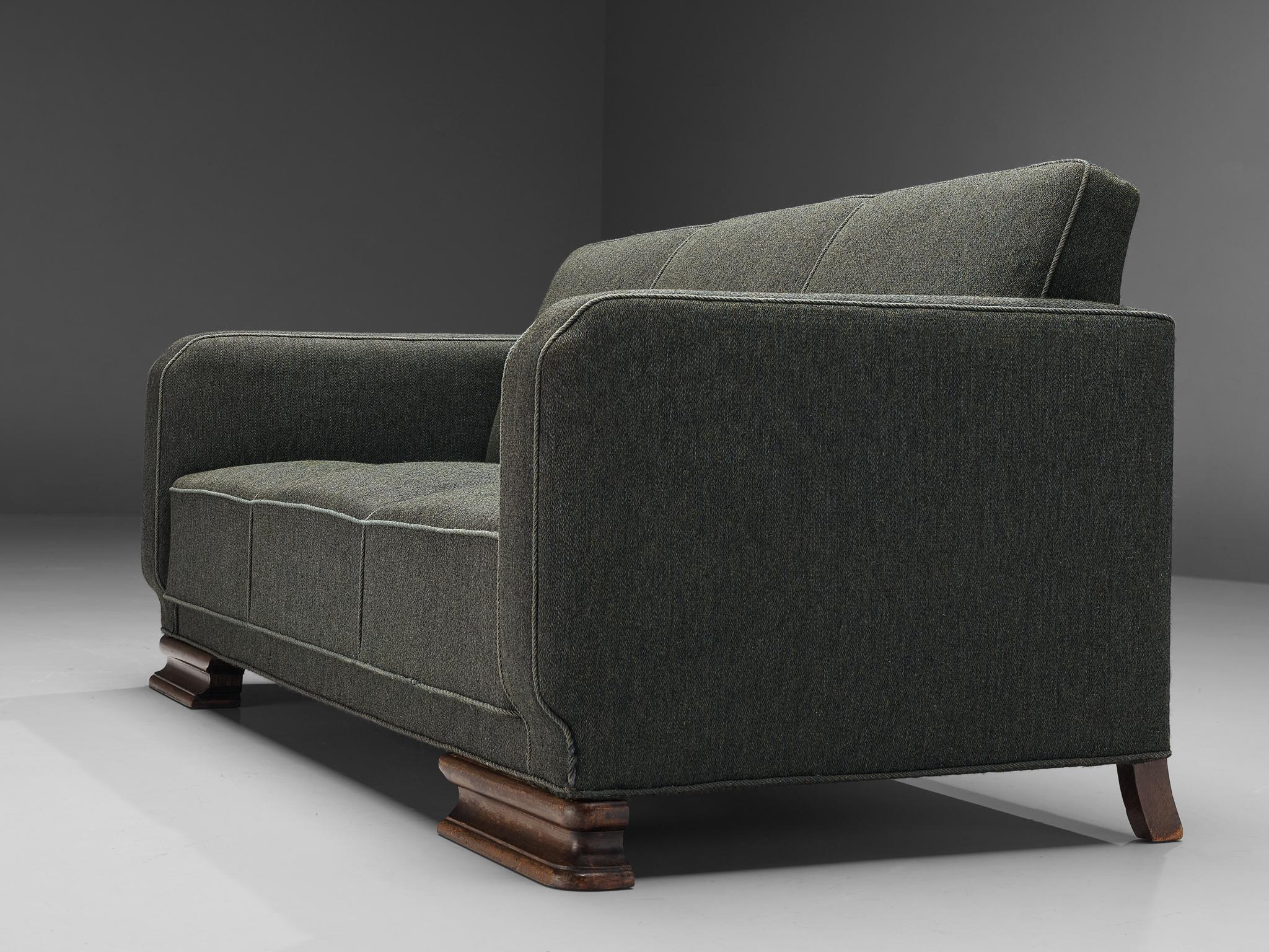 Danish Art Deco Sofa in Grey Upholstery In Good Condition In Waalwijk, NL