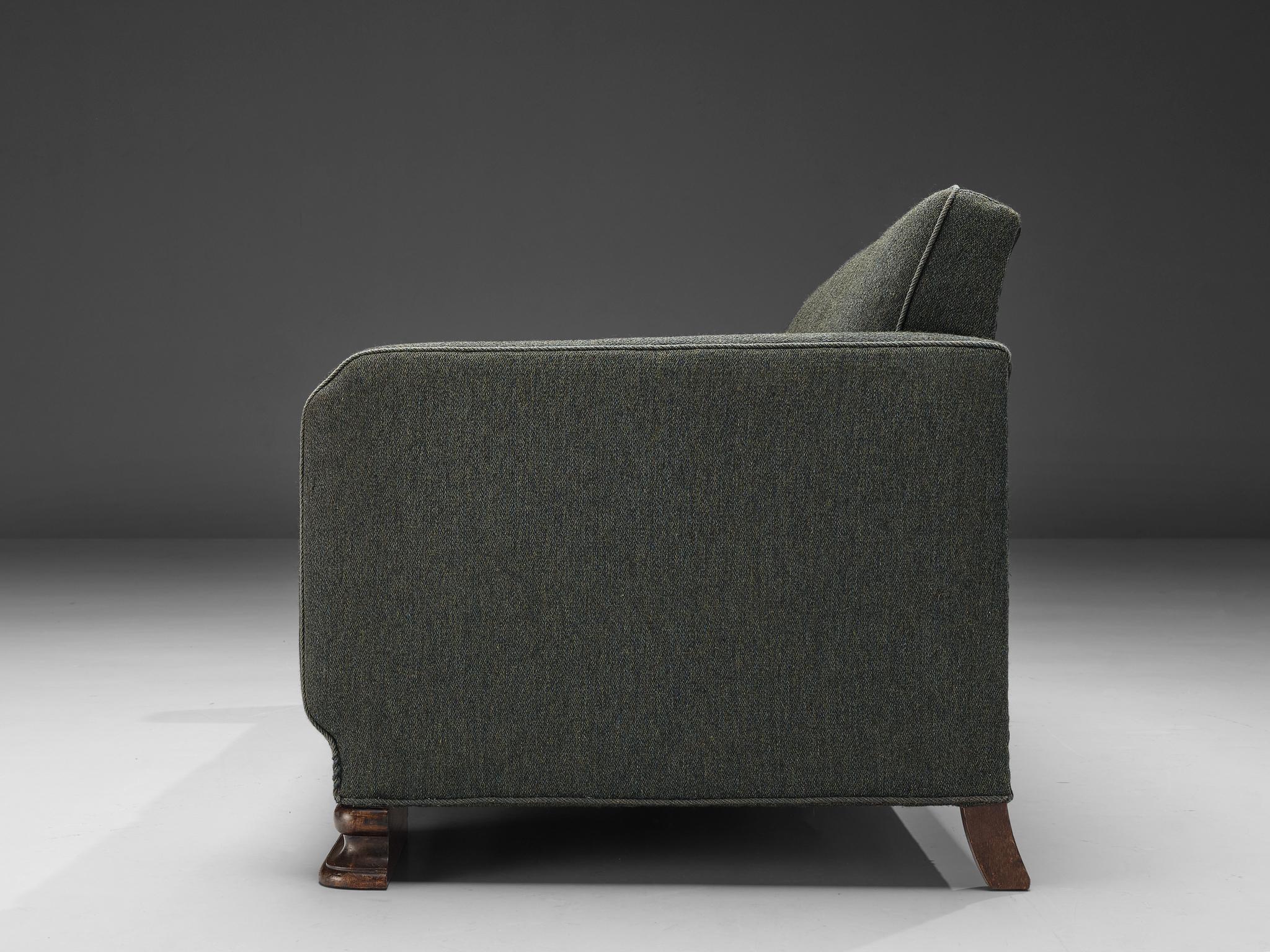 Danish Art Deco Sofa in Grey Upholstery 1