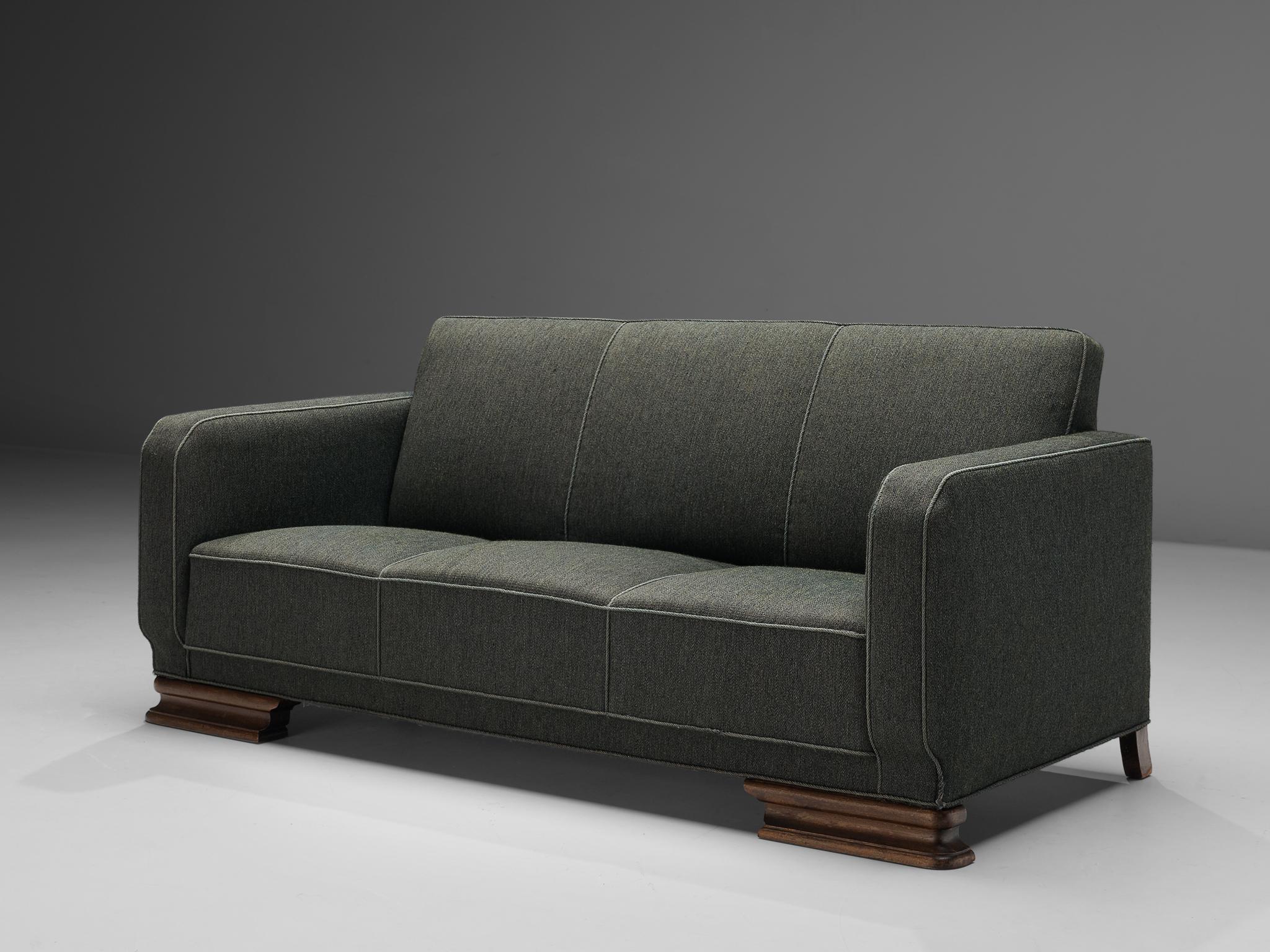 Danish Art Deco Sofa in Grey Upholstery 2