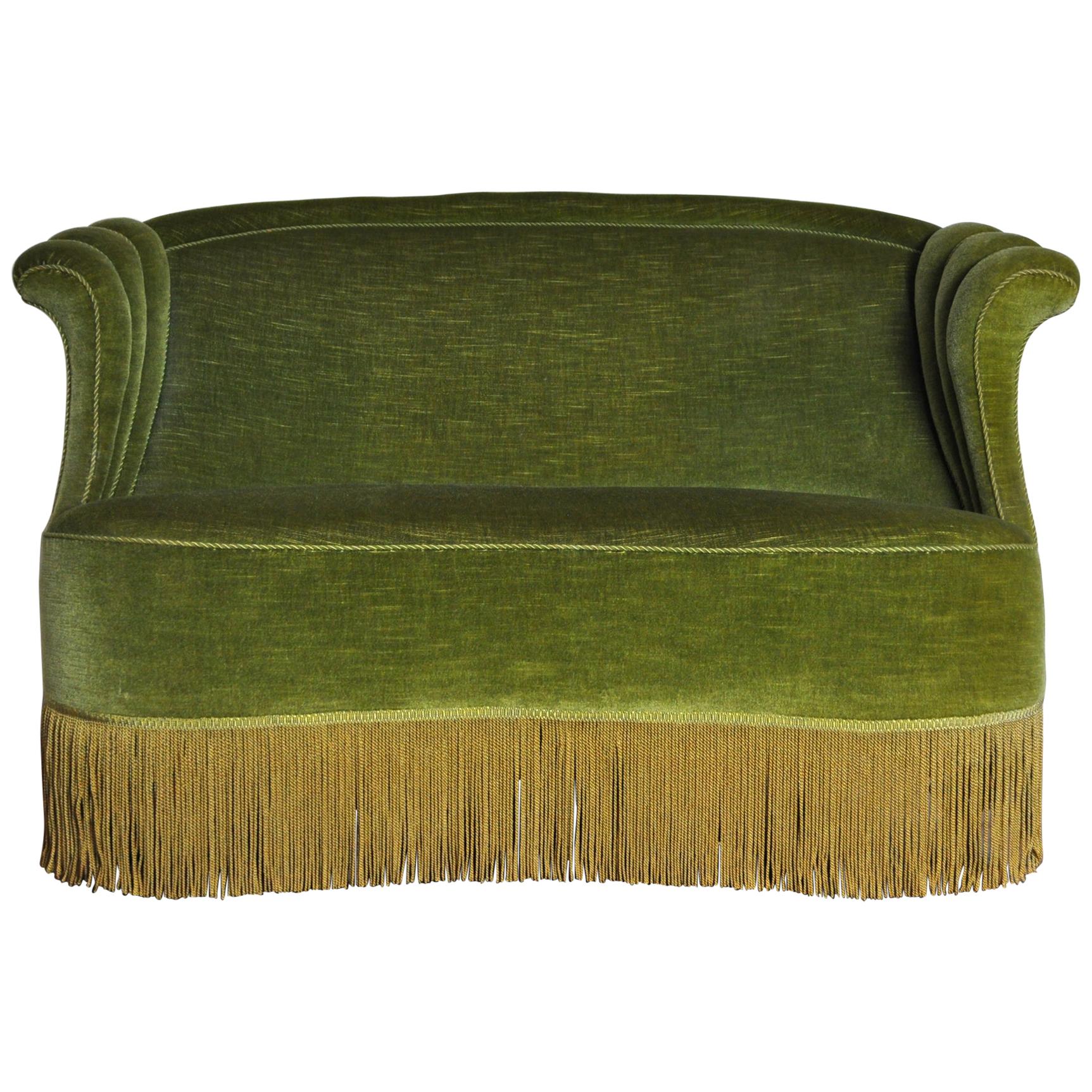 Danish Art Deco Sofa in Green Velvet, 1920s-1930s at 1stDibs | danish art  deco furniture, green art deco couch, 1920s green