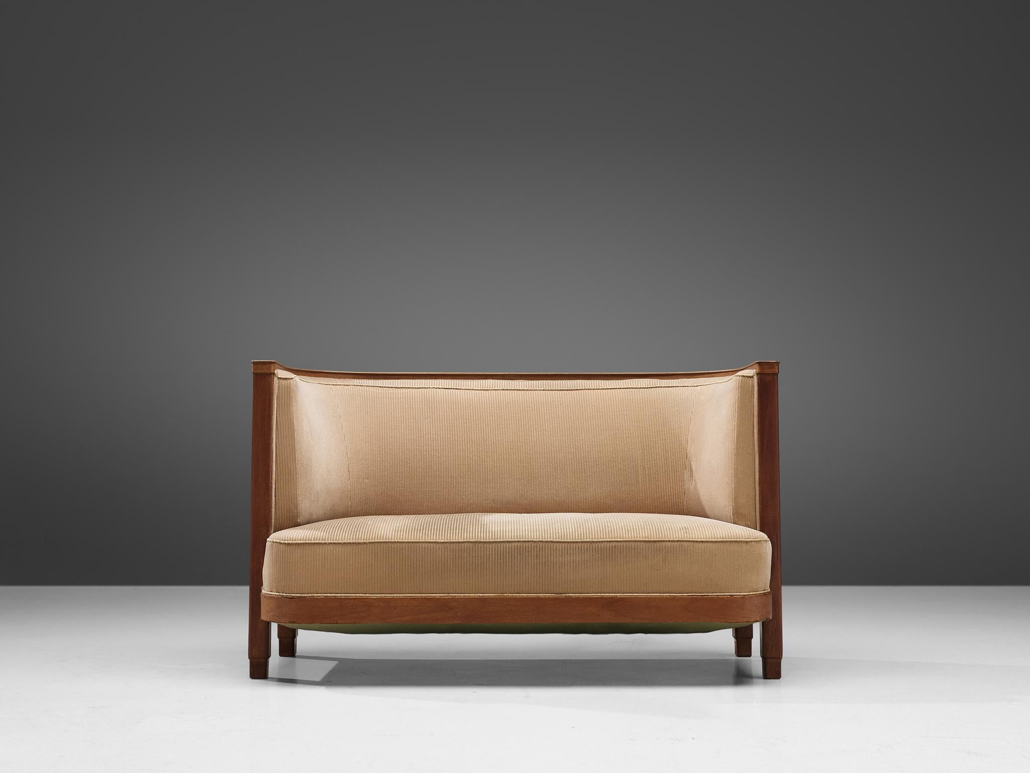 beige corduroy sofa