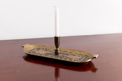 Danish Art Deco Solid Bronze candle holder dish by Nordisk Malm, 1940s