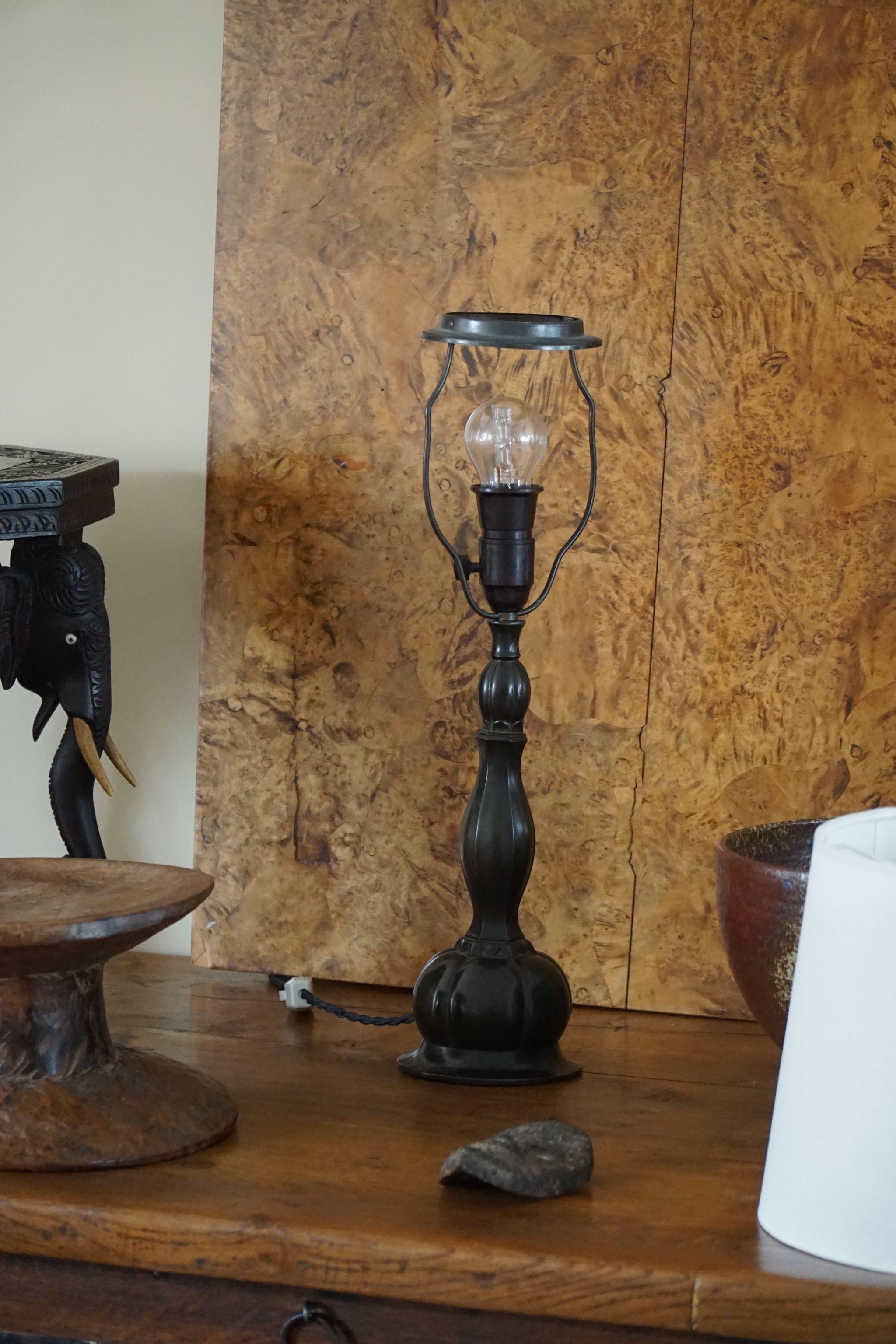 Art nouveau Lampe de table Art déco danoise Just Andersen en Diskometal, Modèle 80D, 1920 en vente