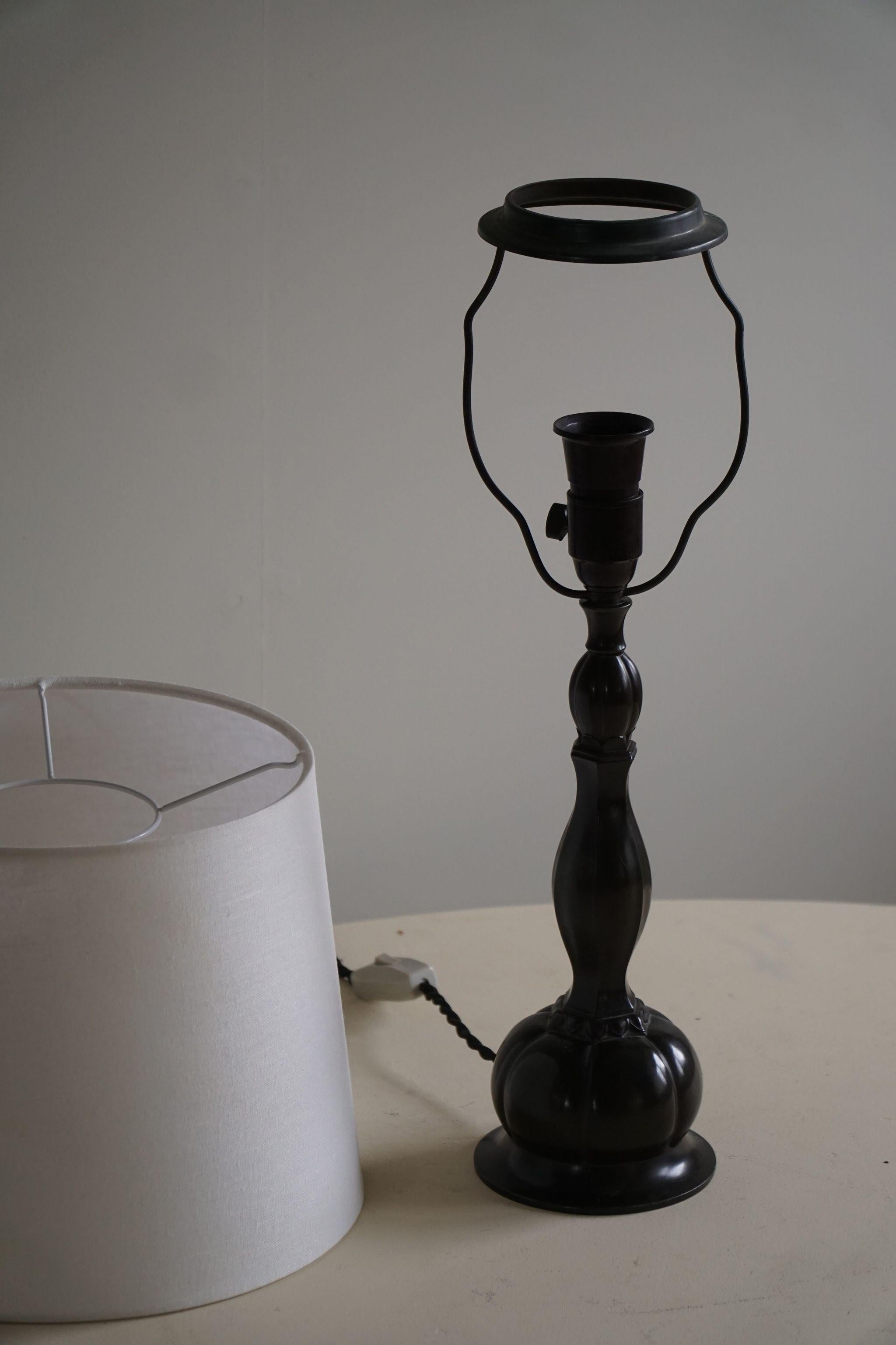 Lampe de table Art déco danoise Just Andersen en Diskometal, Modèle 80D, 1920 en vente 2