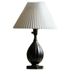 Antique Danish Art Deco Table Lamp from Just Andersen in Diskometal, Model 1860, 1920s