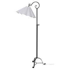 Danish Art Deco Tripod Floor Lamp in Wrought Iron, 1940s.