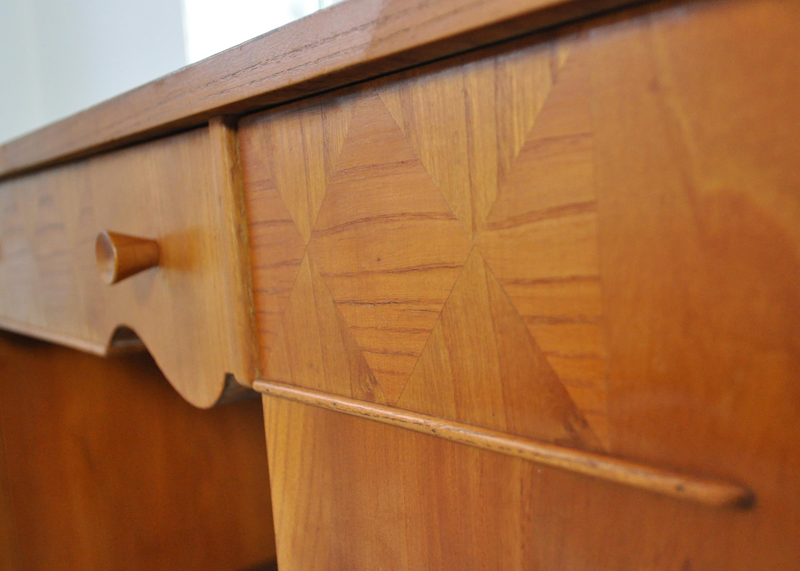 Danish Art Deco Vanity Desk with Tri-Folding Mirrors, 1930s For Sale 6