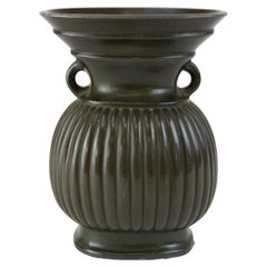 Danish Art Deco Vase in Disko Metal by Just Andersen, 1930s.