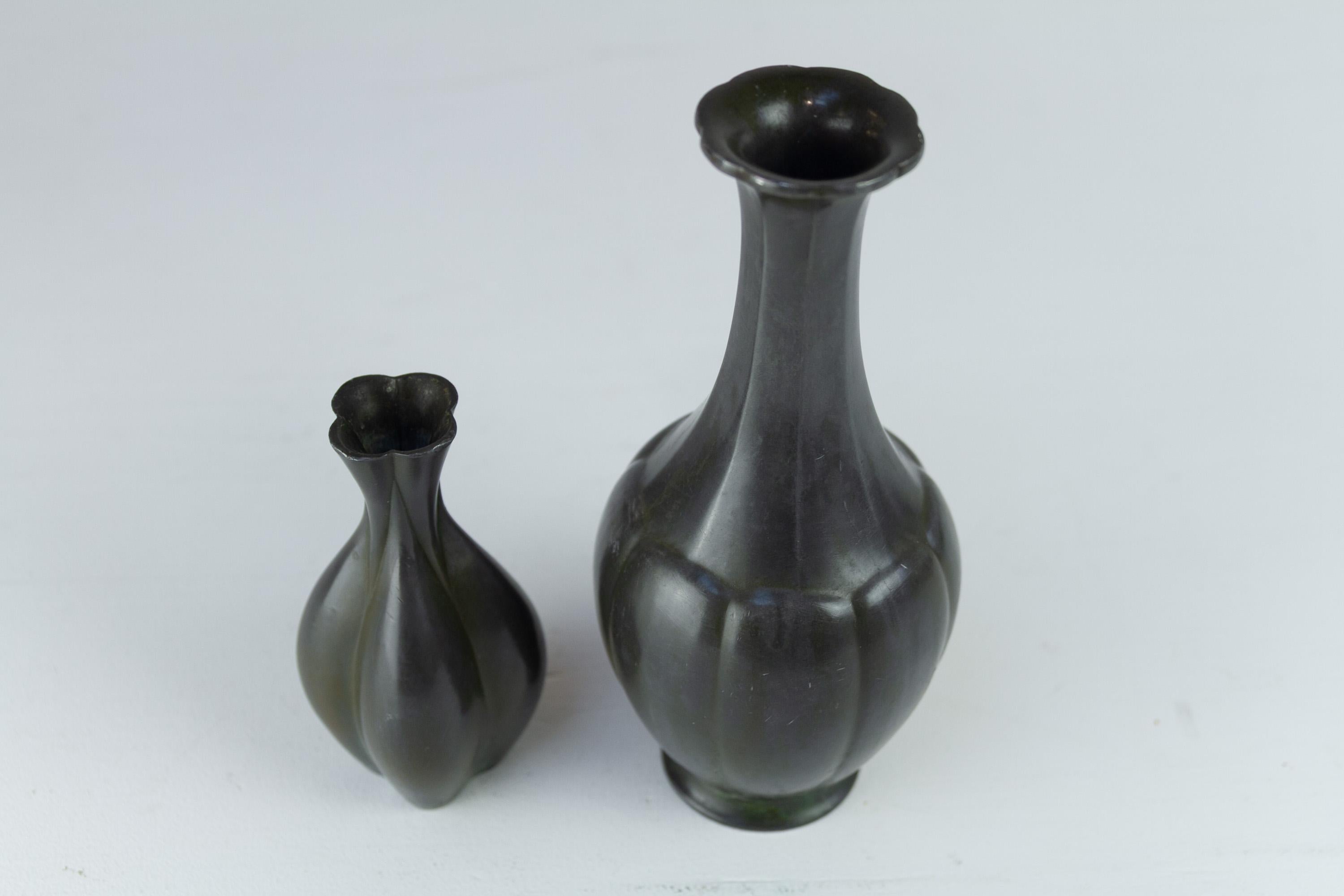 Art Déco Danish Art Deco Vases by Just Andersen, 1940s. Set of 2. in vendita