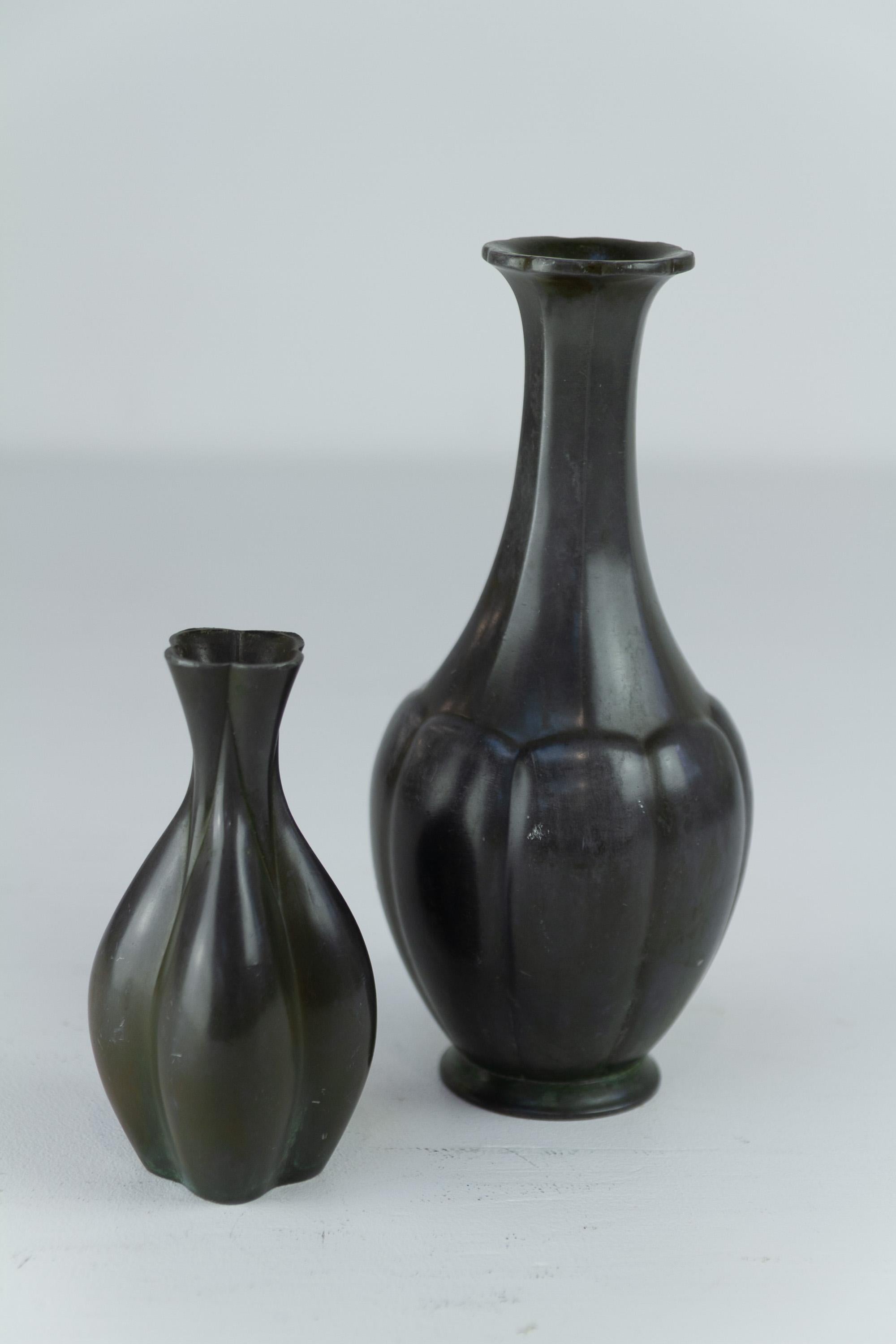 Danese Danish Art Deco Vases by Just Andersen, 1940s. Set of 2. in vendita