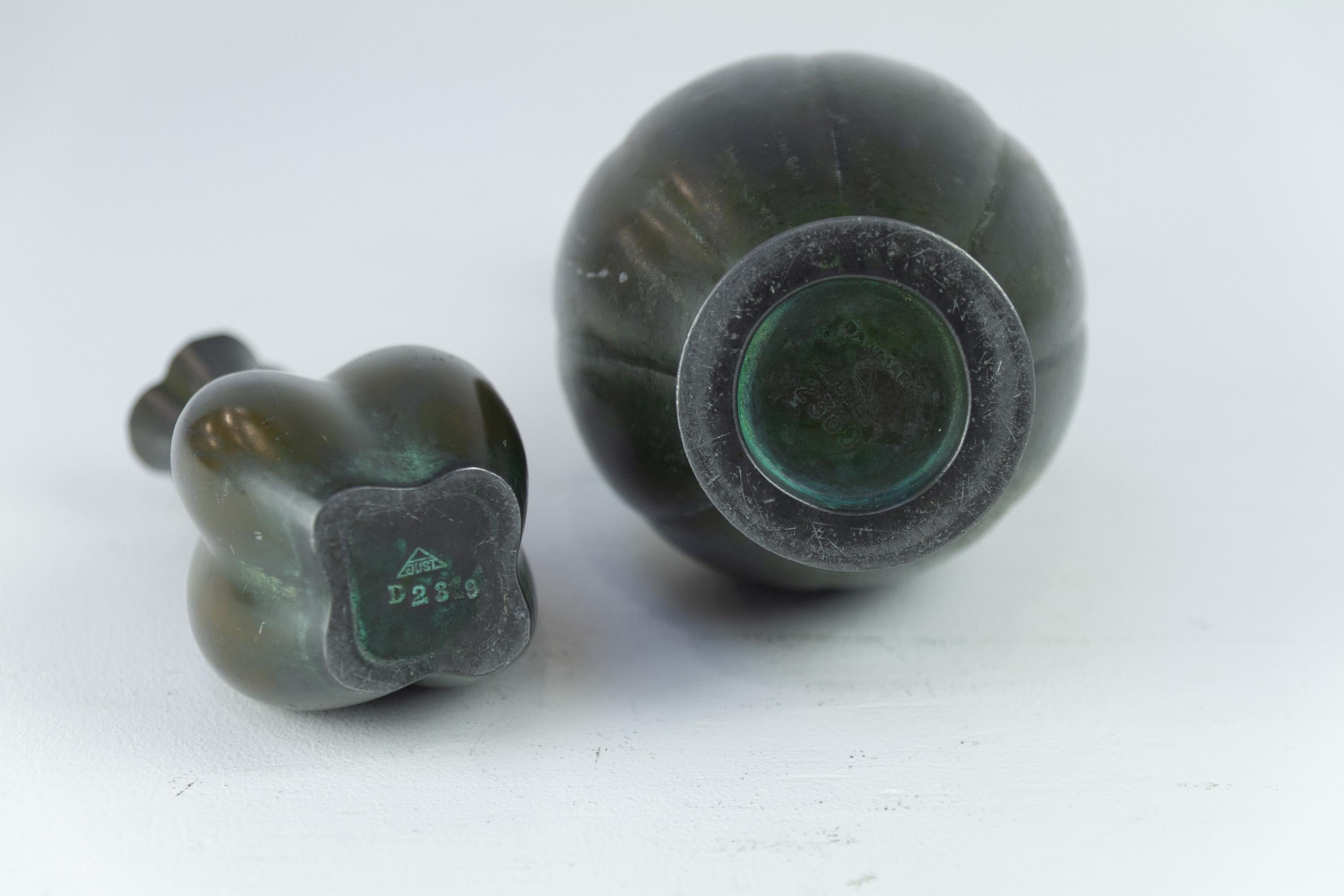 Danish Art Deco Vases by Just Andersen, 1940s. Set of 2. In condizioni discrete in vendita a Asaa, DK