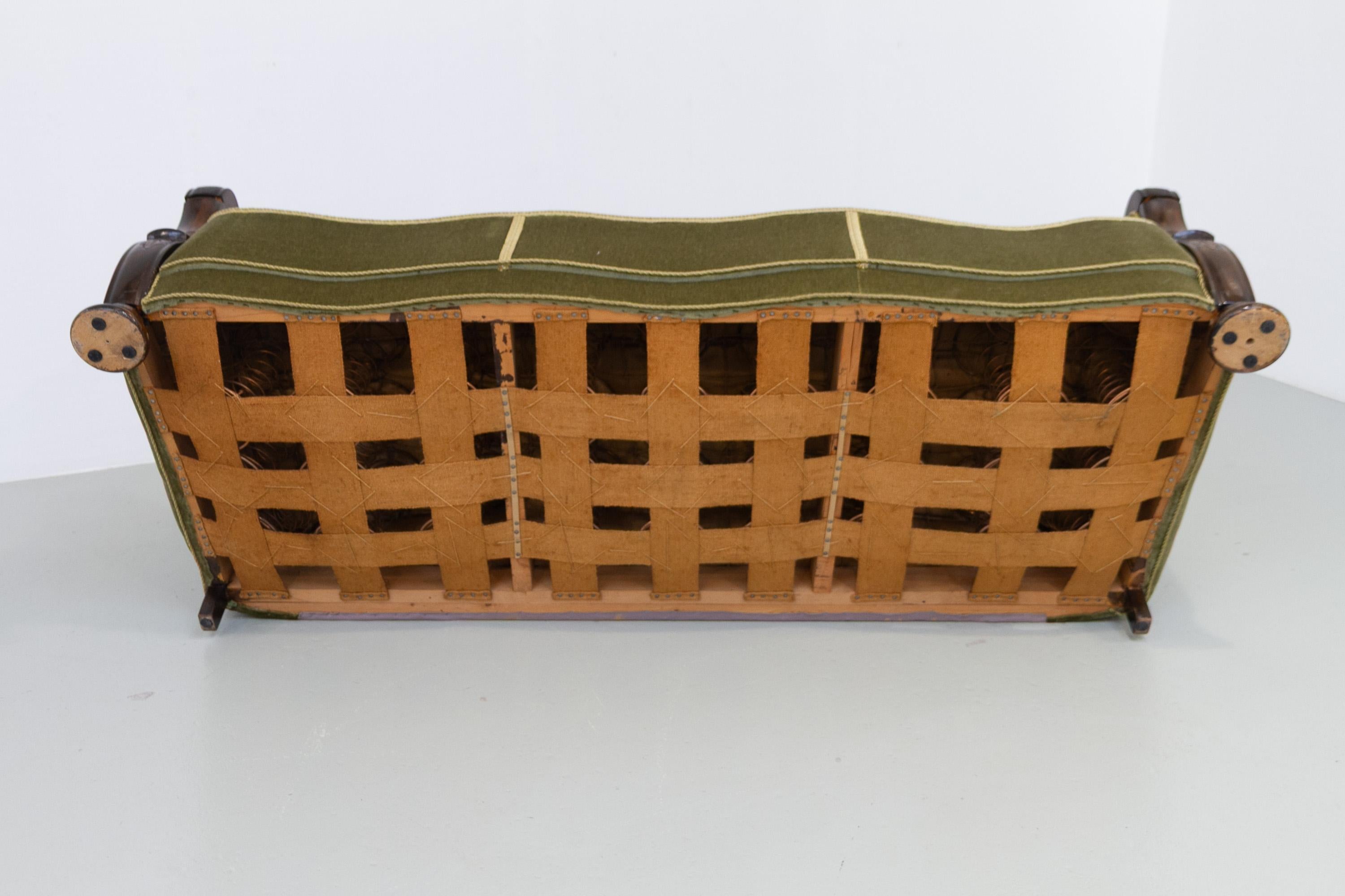 Canapé serpentin en velours art déco danois, années 1930. en vente 12