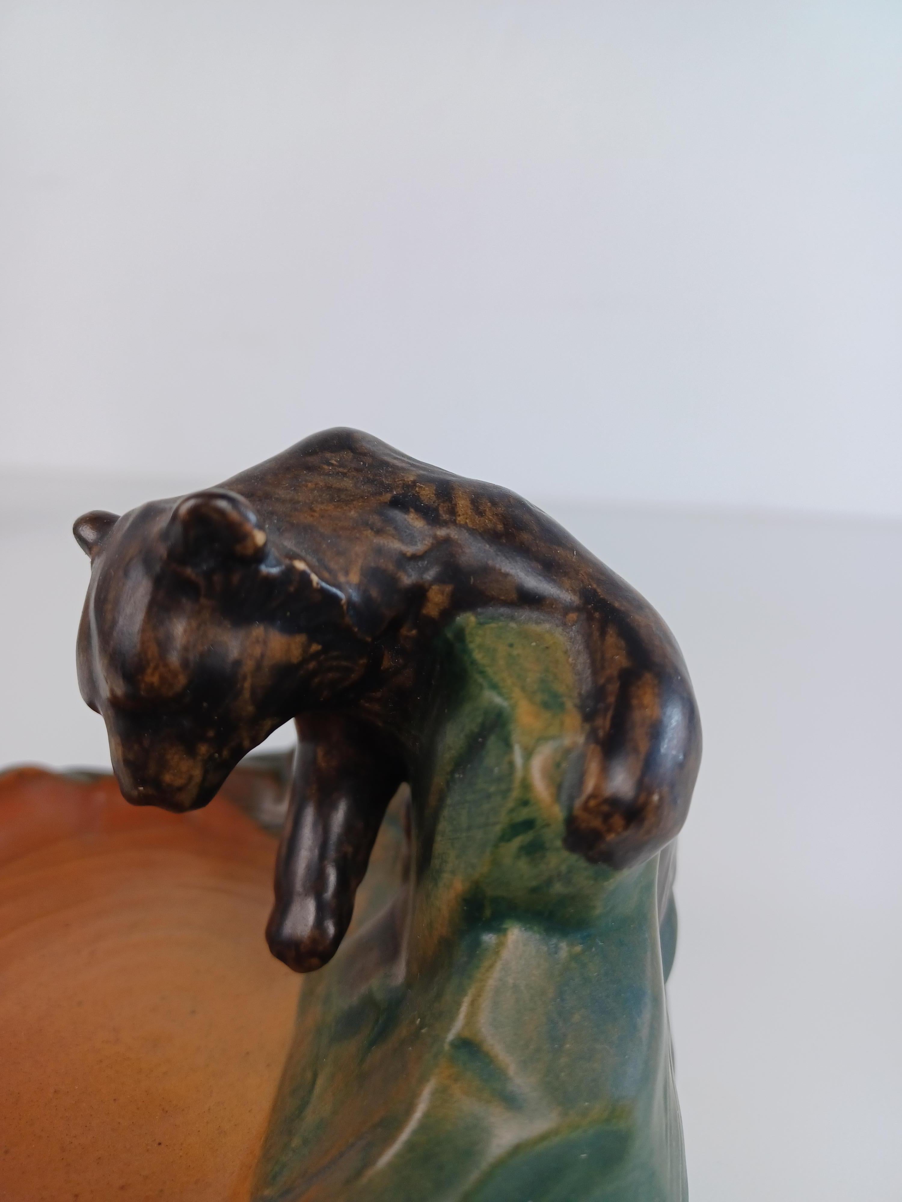 Vassoio / Ciotola per cenere con orsetto in stile Art Nouveau danese di Axel Sorensen per P. Ipsens Enke in vendita 3