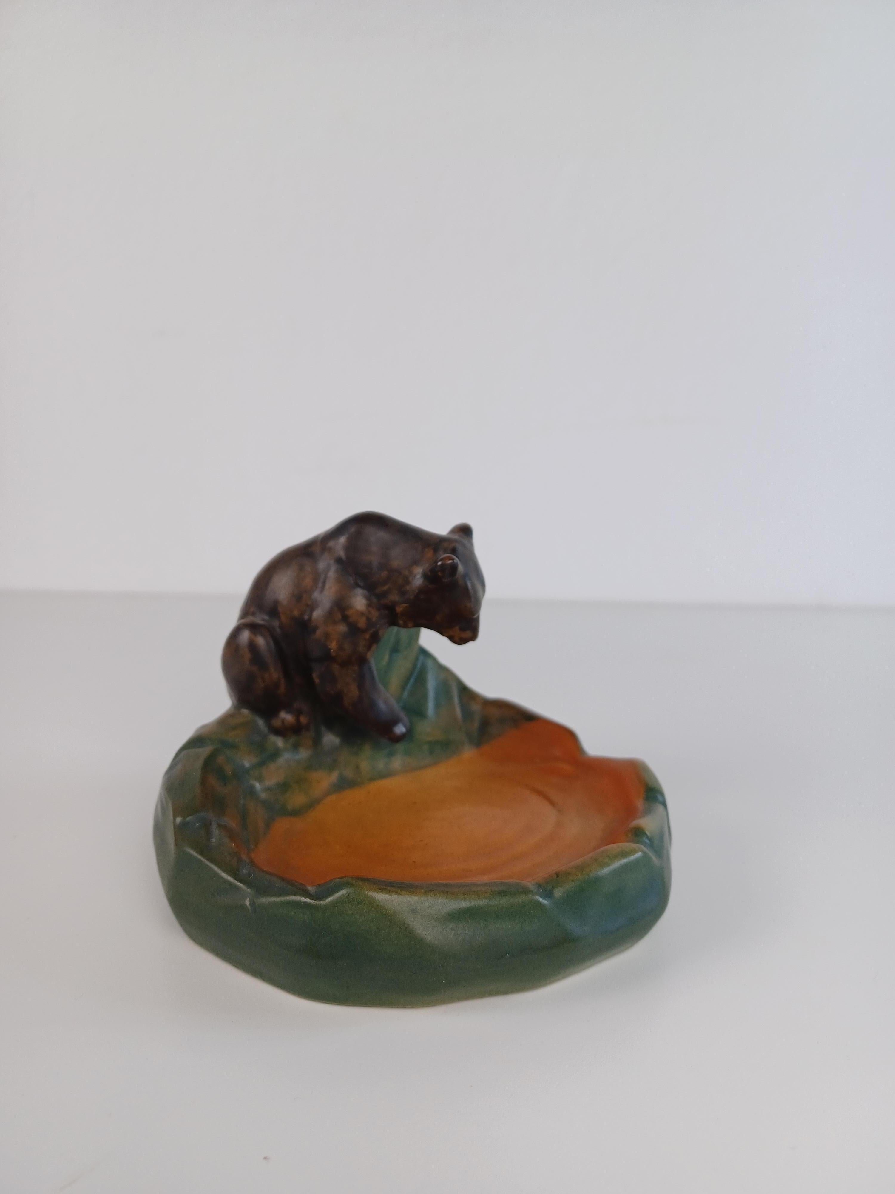 Danese Vassoio / Ciotola per cenere con orsetto in stile Art Nouveau danese di Axel Sorensen per P. Ipsens Enke in vendita