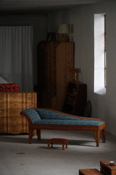 Art Nouveau danés, chaise longue de roble y tapicería "Mikey" de Lisa Larson, años 20