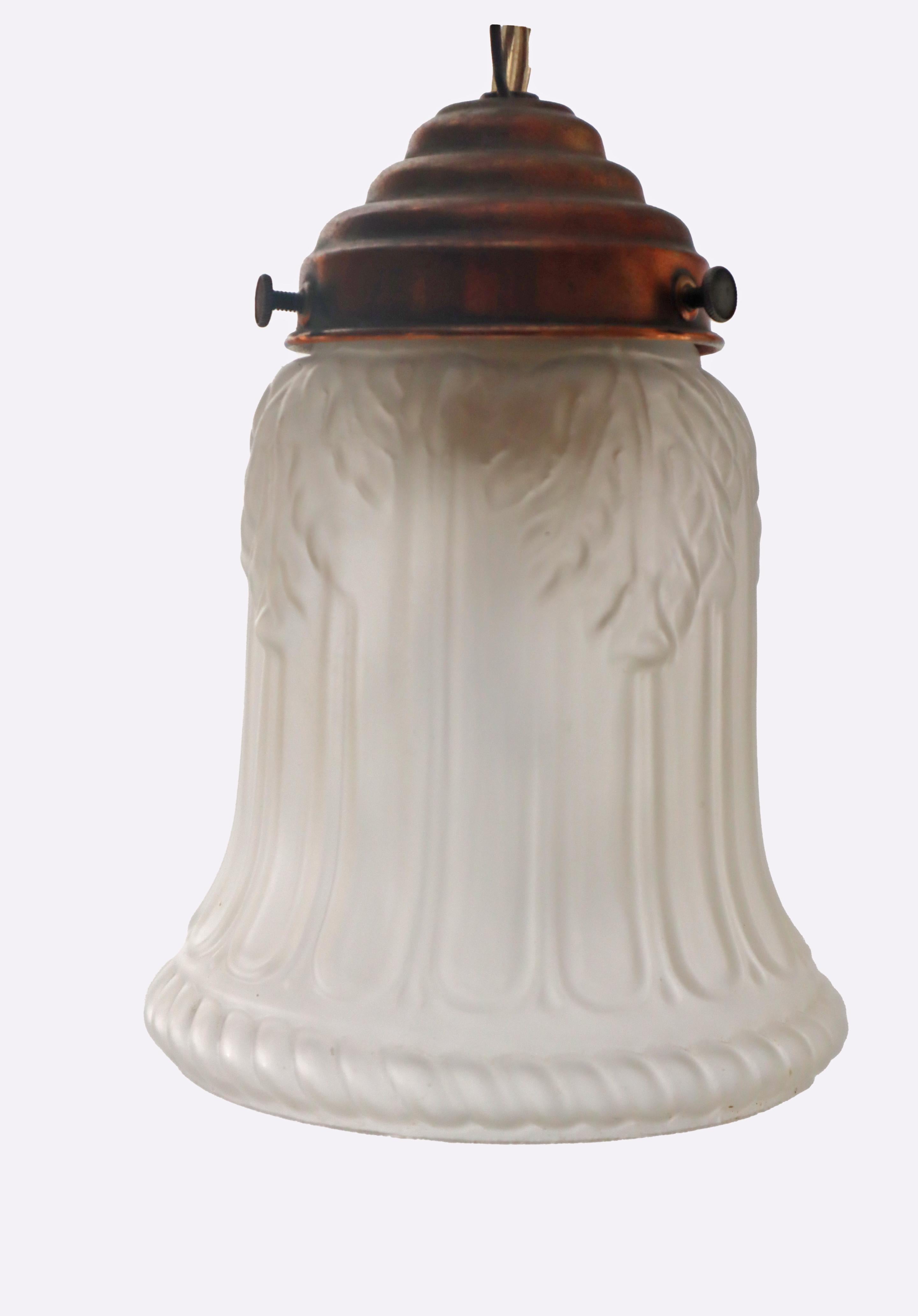 Ottone Lampadario danese Art Nouveau in ottone, rame e ceramica del 1910 circa in vendita