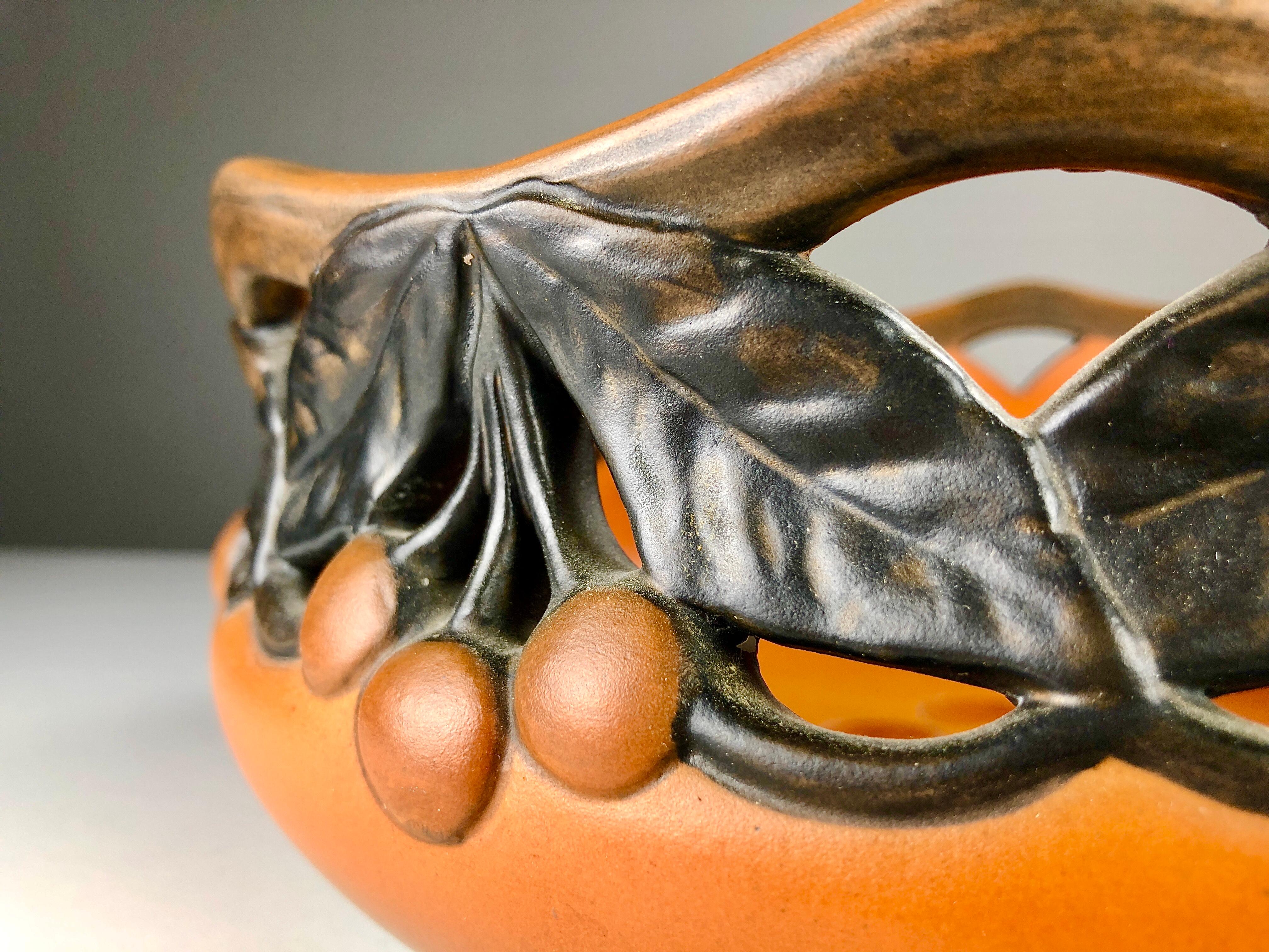 Danish Hand Crafted Art Nouveau Cherry Bowl by Karen Hagen for P. Ipsens Enke For Sale 1