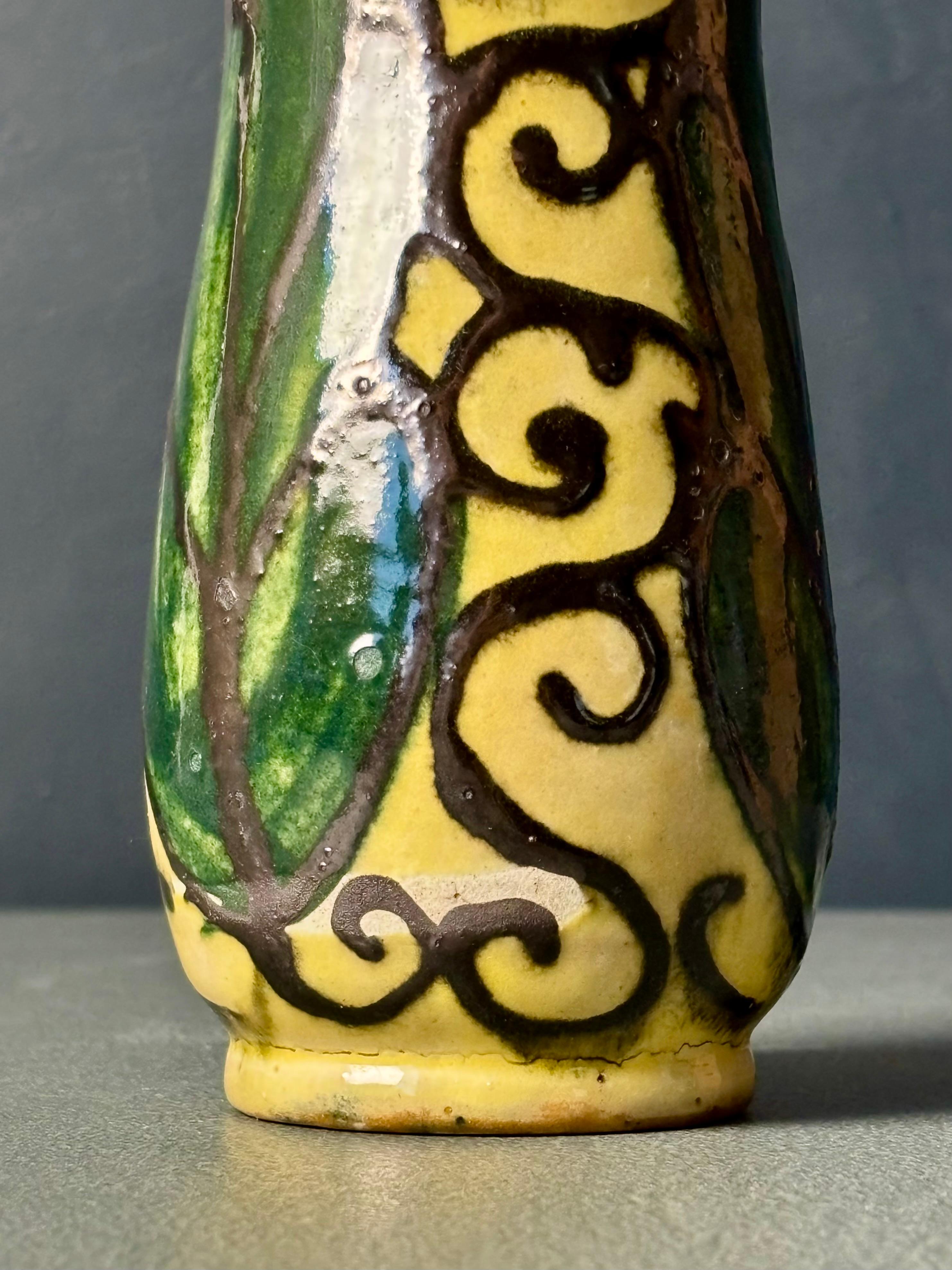 Vaso danese Art Nouveau con corna di mucca smaltate, anni '30 in vendita 3