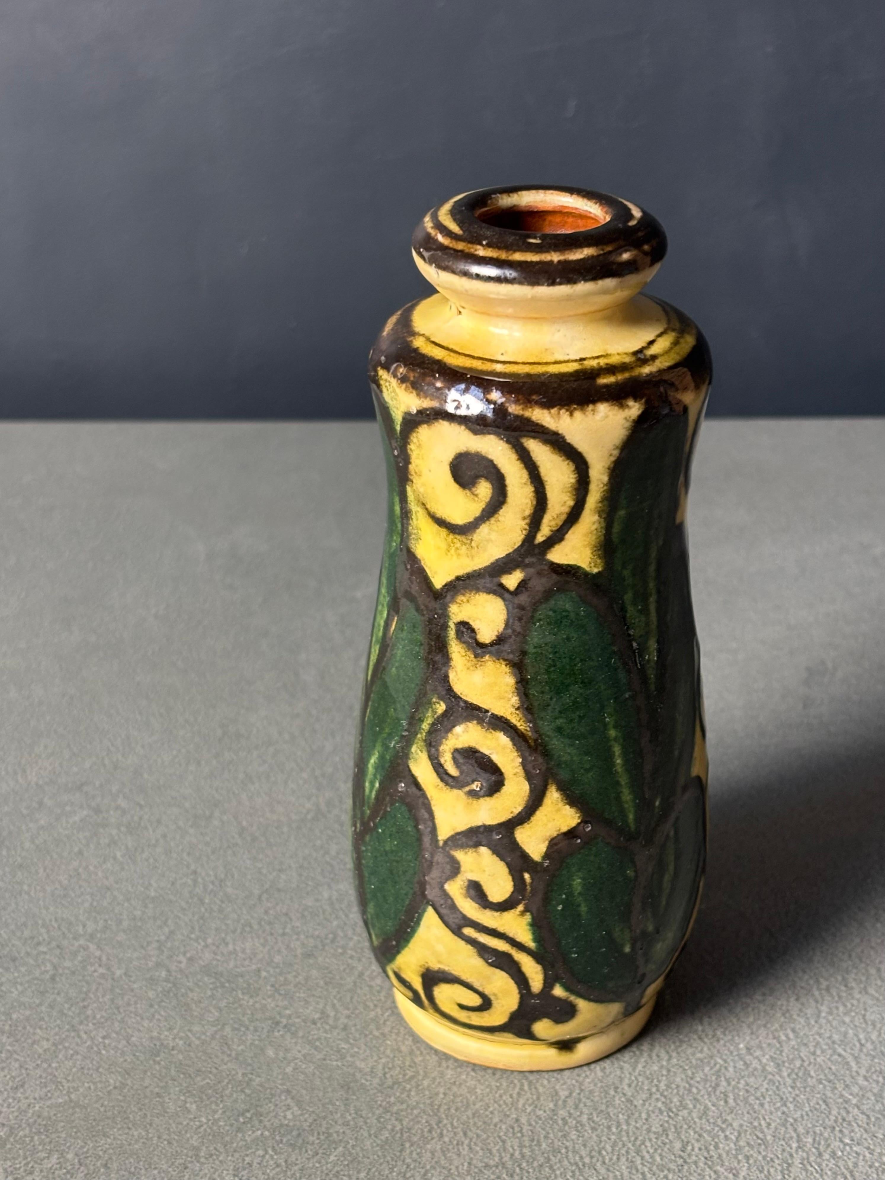 XX secolo Vaso danese Art Nouveau con corna di mucca smaltate, anni '30 in vendita