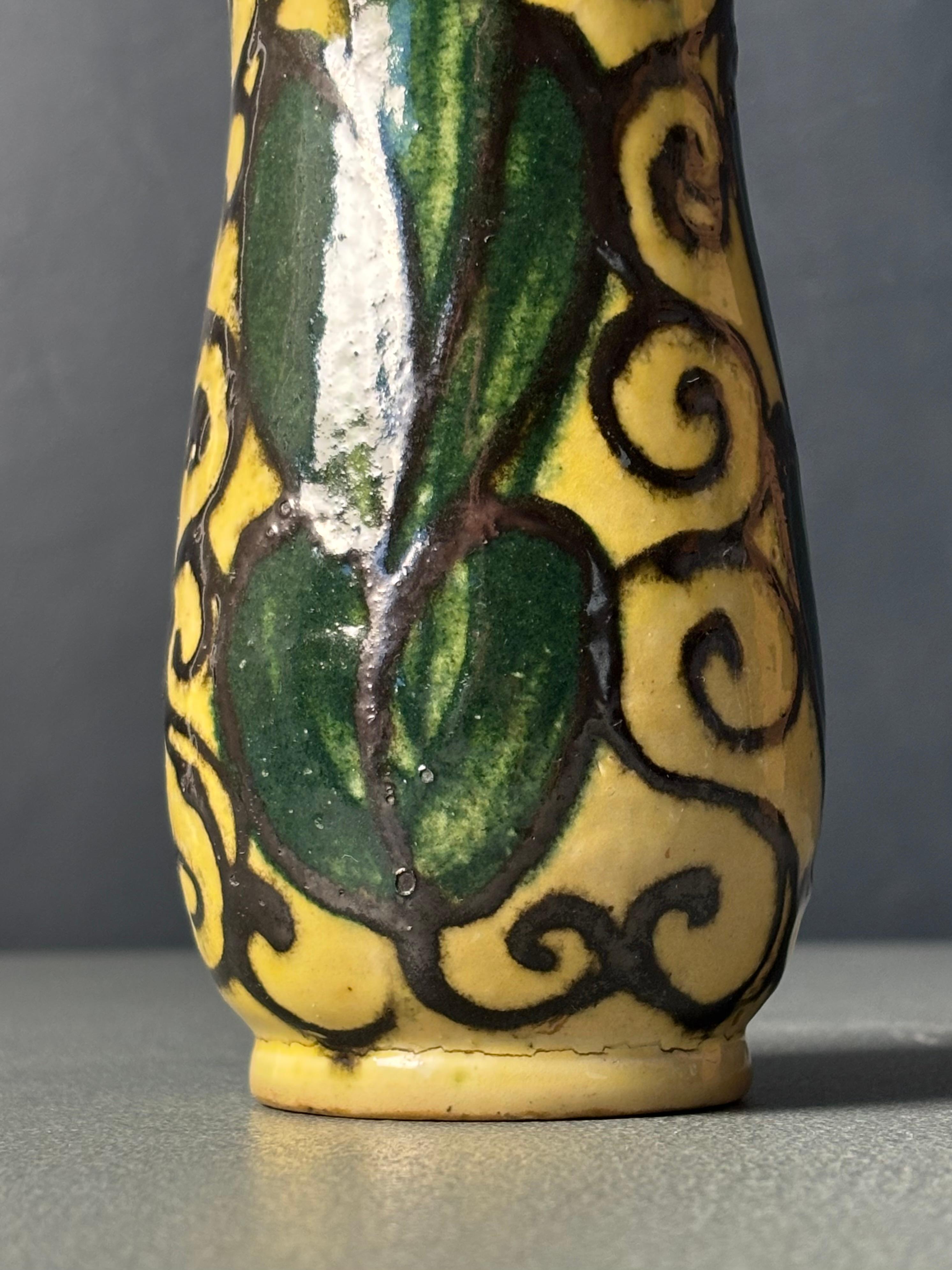 Vaso danese Art Nouveau con corna di mucca smaltate, anni '30 in vendita 1