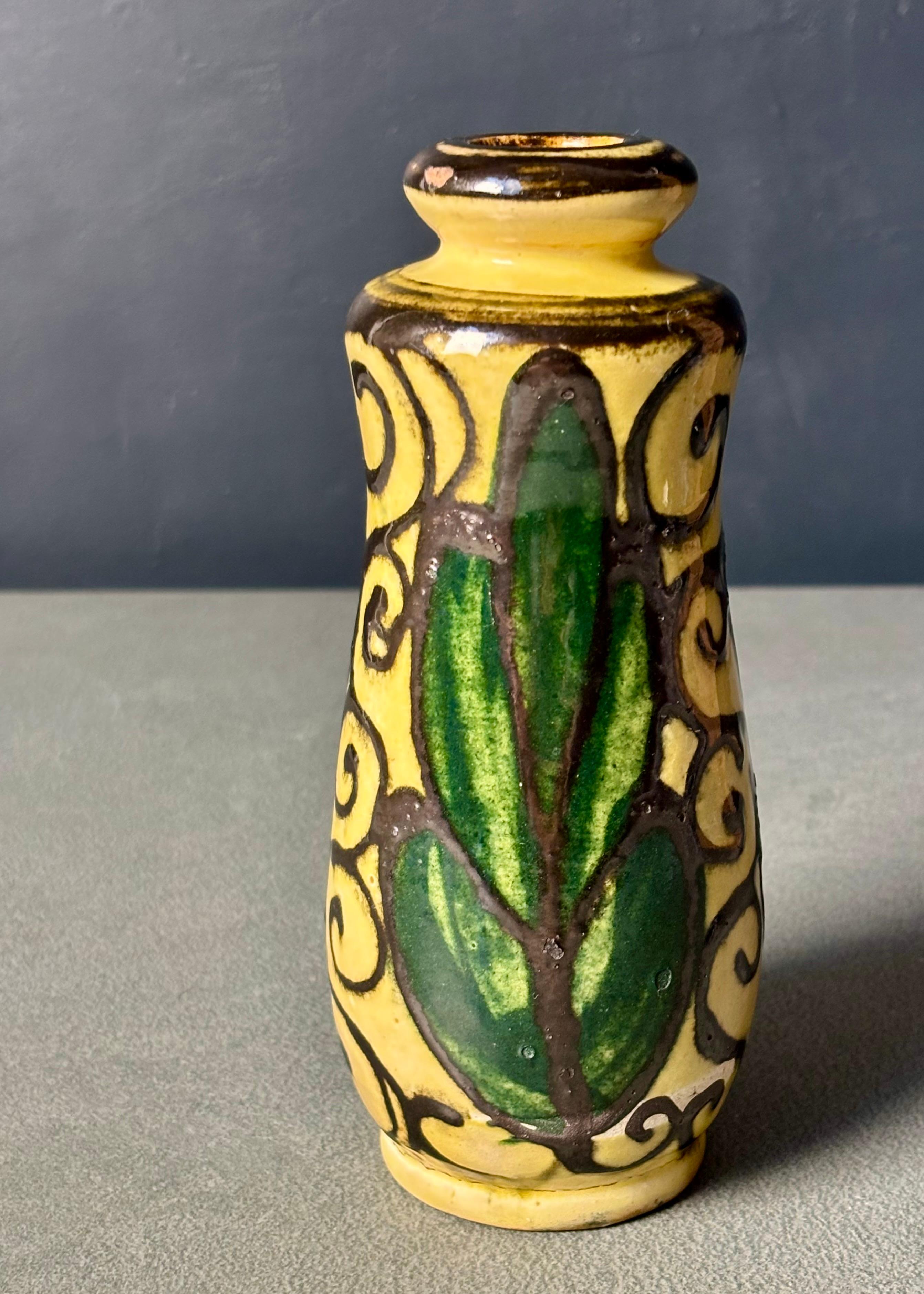 Vaso danese Art Nouveau con corna di mucca smaltate, anni '30 in vendita 2