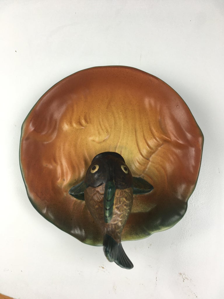 Danish Art Nouveau Fish Ash Tray / Bowl by Axel Sorensen for P. Ipsens Enke For Sale 4