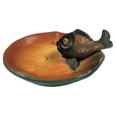 Antique Danish Art Nouveau Fish Ash Tray / Bowl by Axel Sorensen for P. Ipsens Enke
