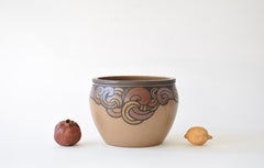 Danish Art Nouveau Large Planter by L. Hjorth Ceramic Abstract Ornament, 1910s