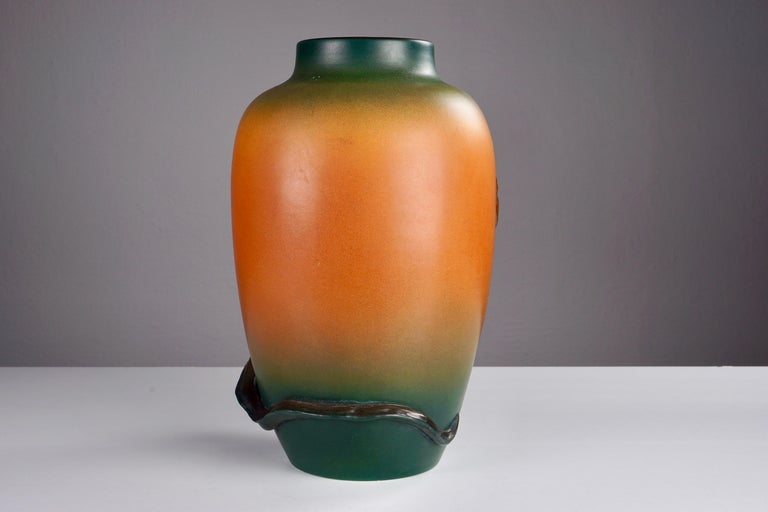 1890´s Danish Art Nouveau Lizard Vase by Lauritz Jensen for P. Ipsens Enke In Good Condition In Knebel, DK