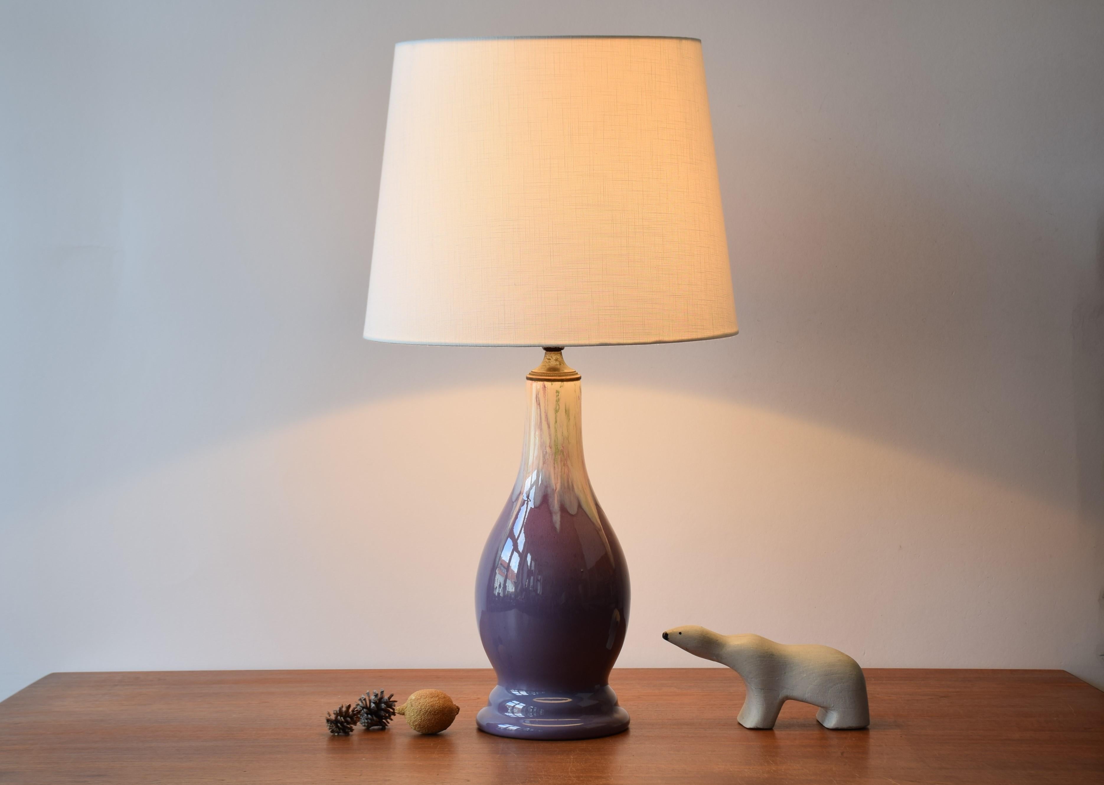 Here is a tall ceramic table lamp from Michael Andersen & Søn (MA&S). It is in the Danish Art Nouveau style called 