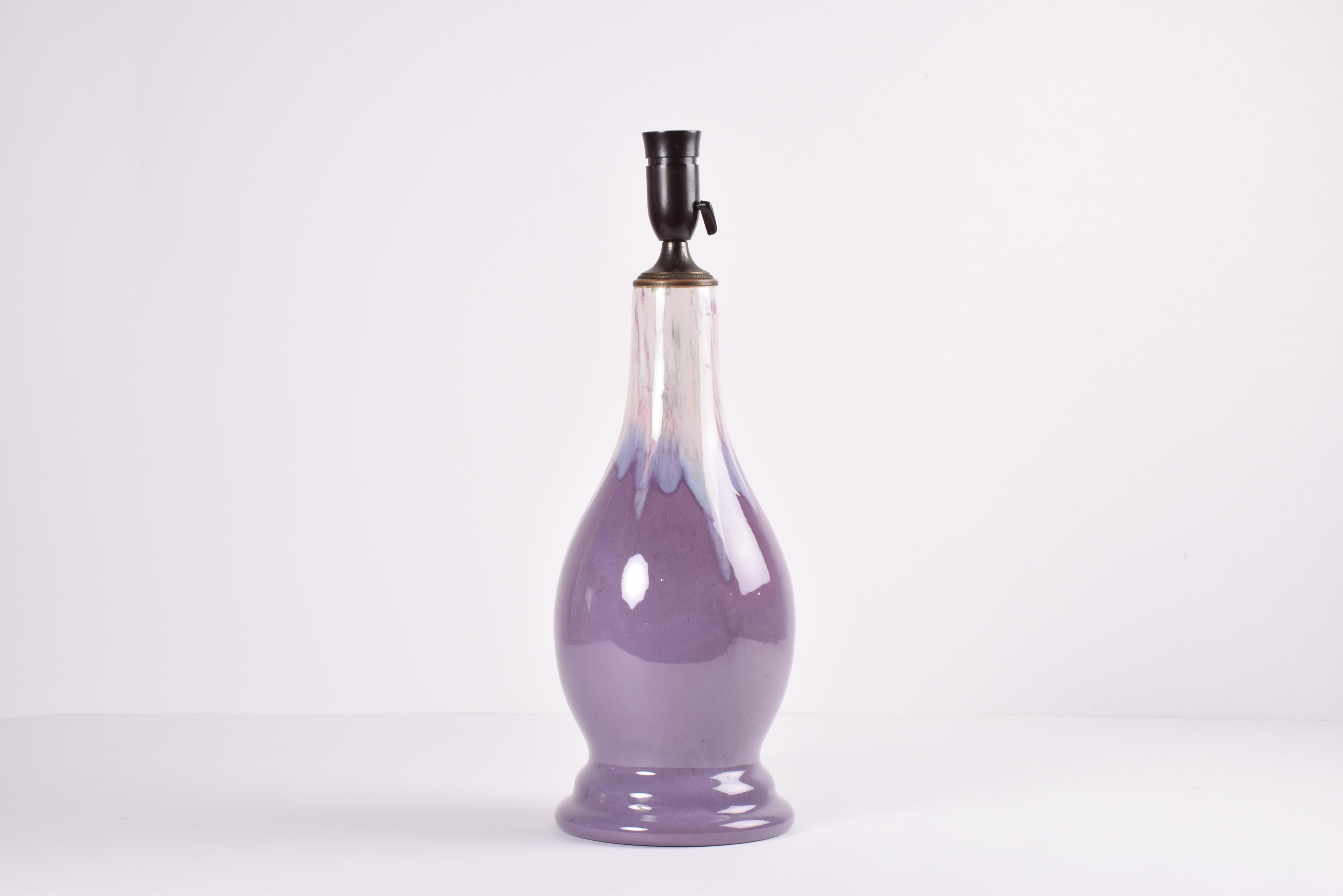 purple ceramic table lamp